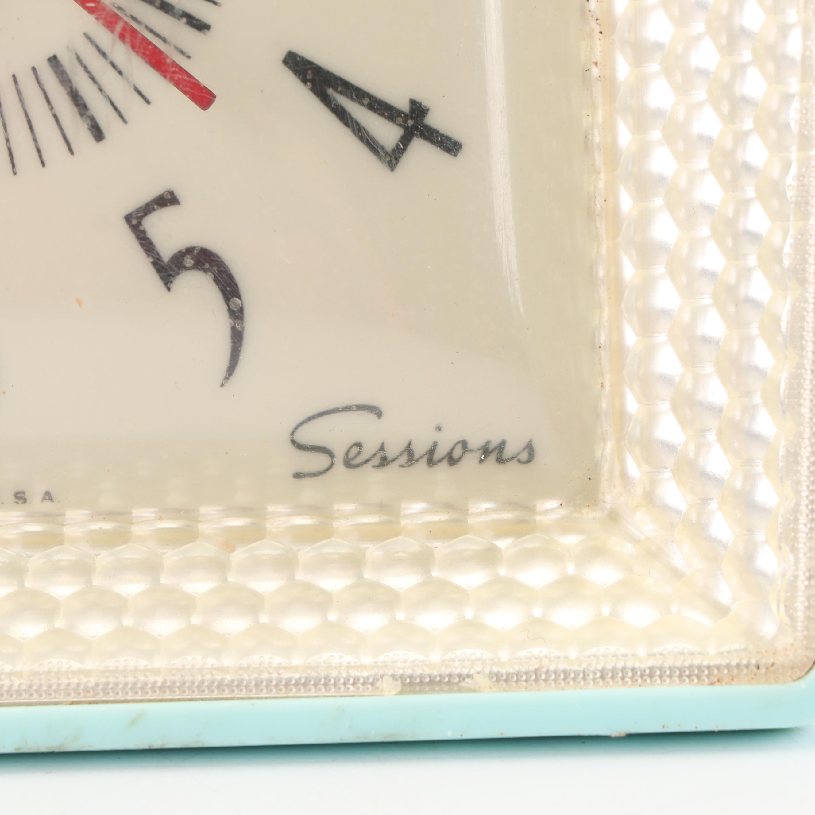 Sessions "Panelescent" Electric Wall Clock, Mid 20th Century