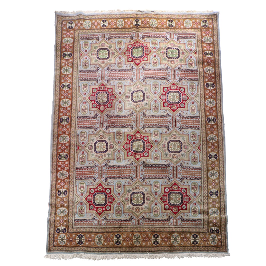 Hand-Knotted Caucasian Baku Wool Room Sized Rug