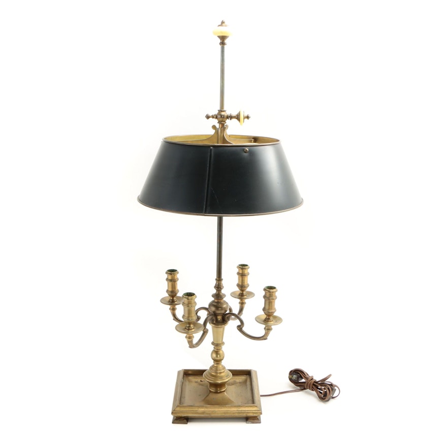 Empire Style Chapman Brass Bouillotte Table Lamp, 1972