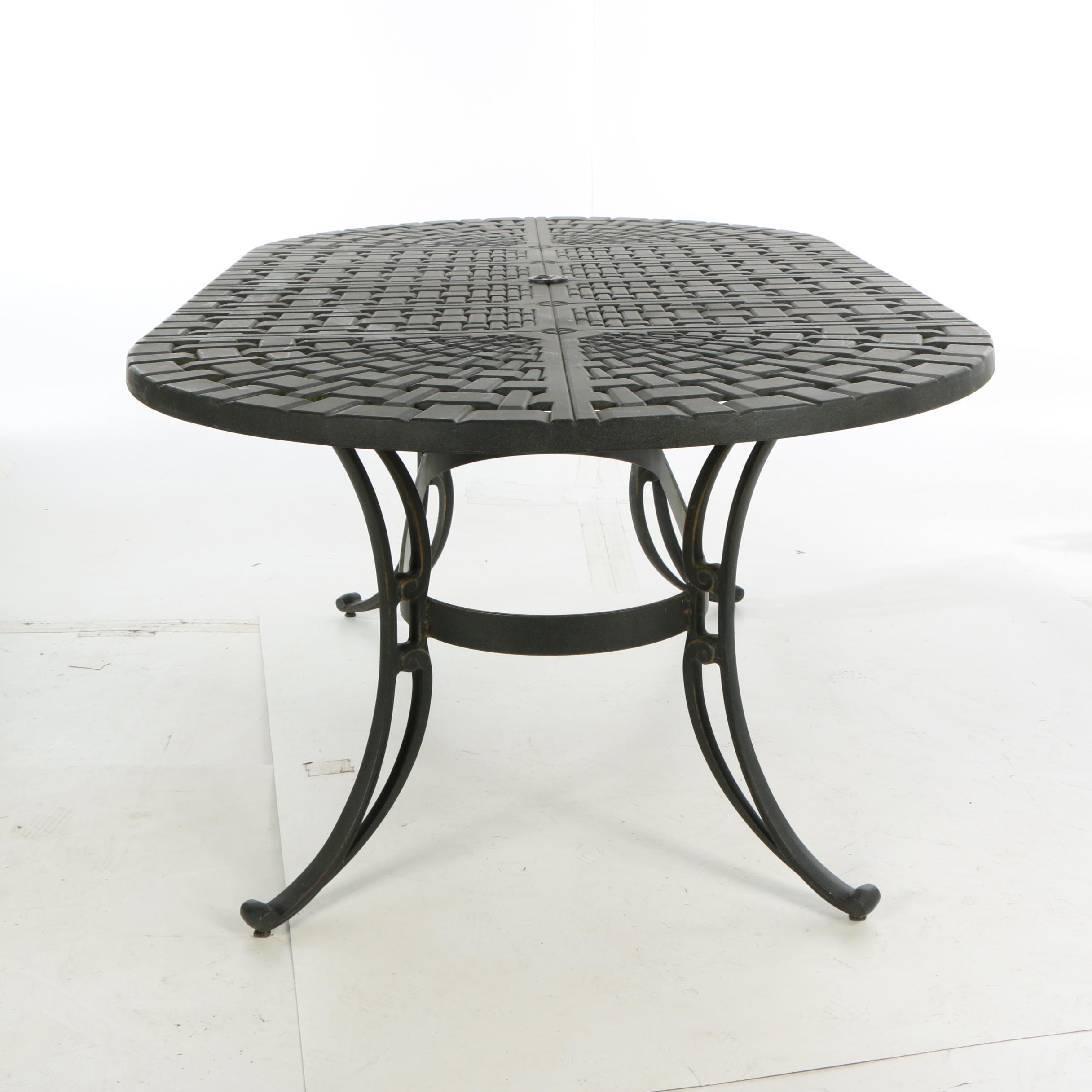 Contemporary Cast-Aluminum Seven-Piece Patio Dining Set by Windham Castings