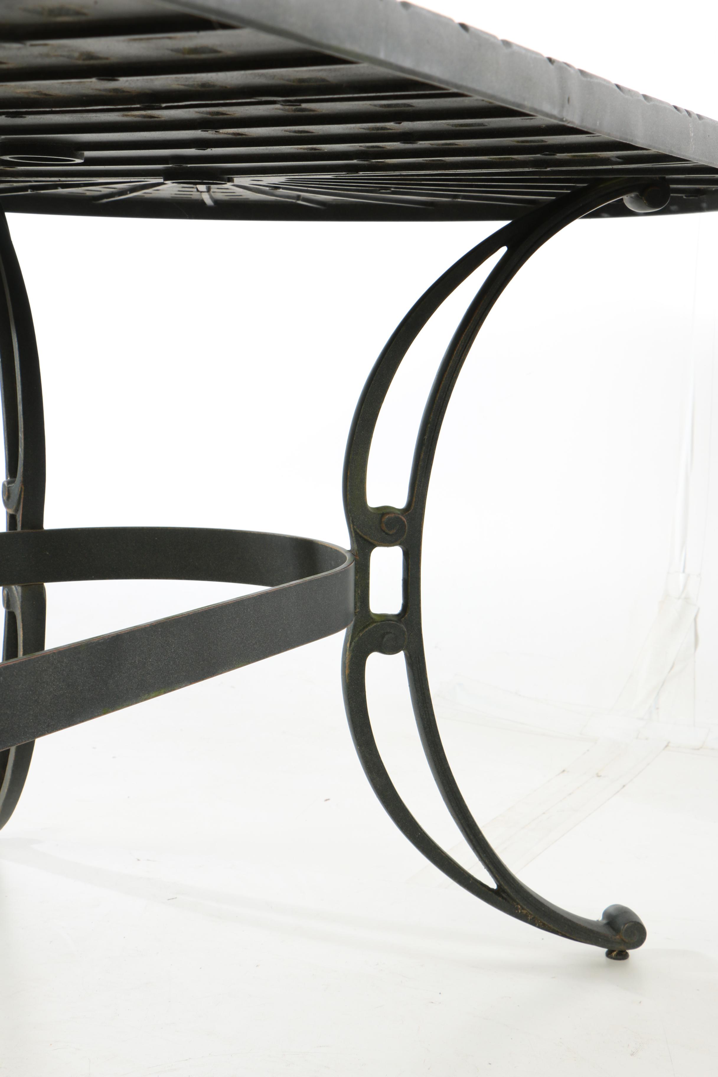 Contemporary Cast-Aluminum Seven-Piece Patio Dining Set by Windham Castings