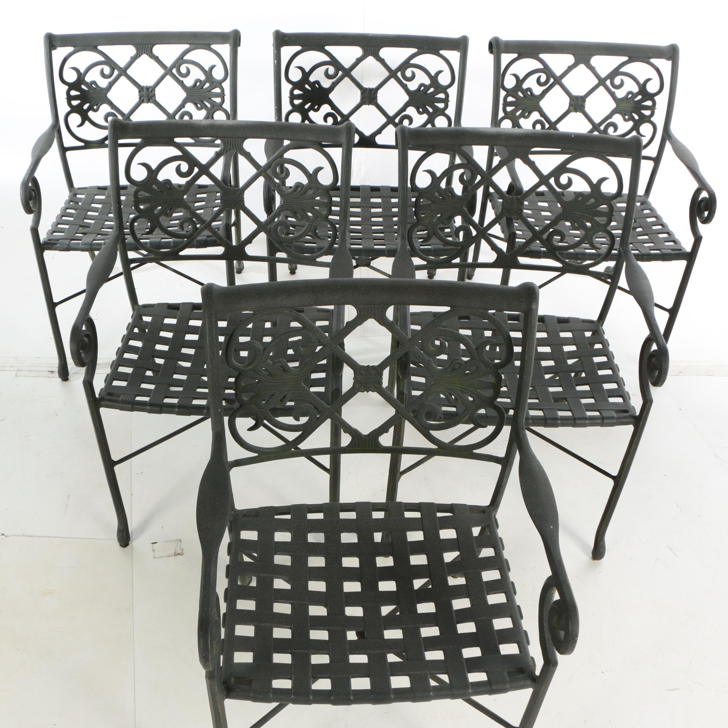 Contemporary Cast-Aluminum Seven-Piece Patio Dining Set by Windham Castings