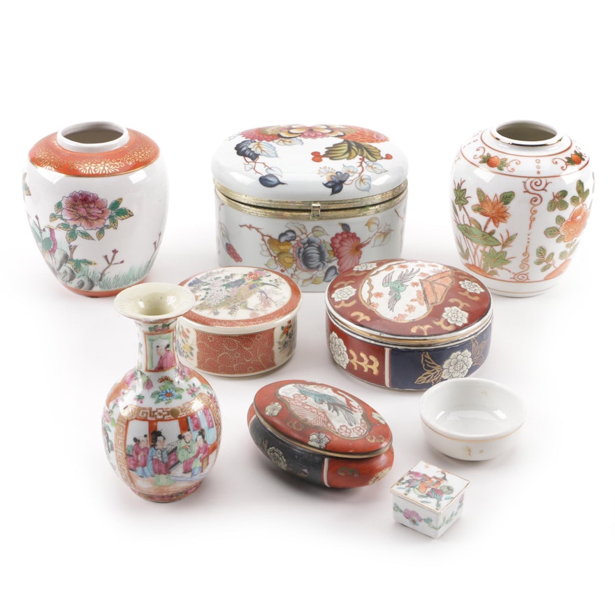 East Asian Vases and Boxes Including Andrea by Sadek