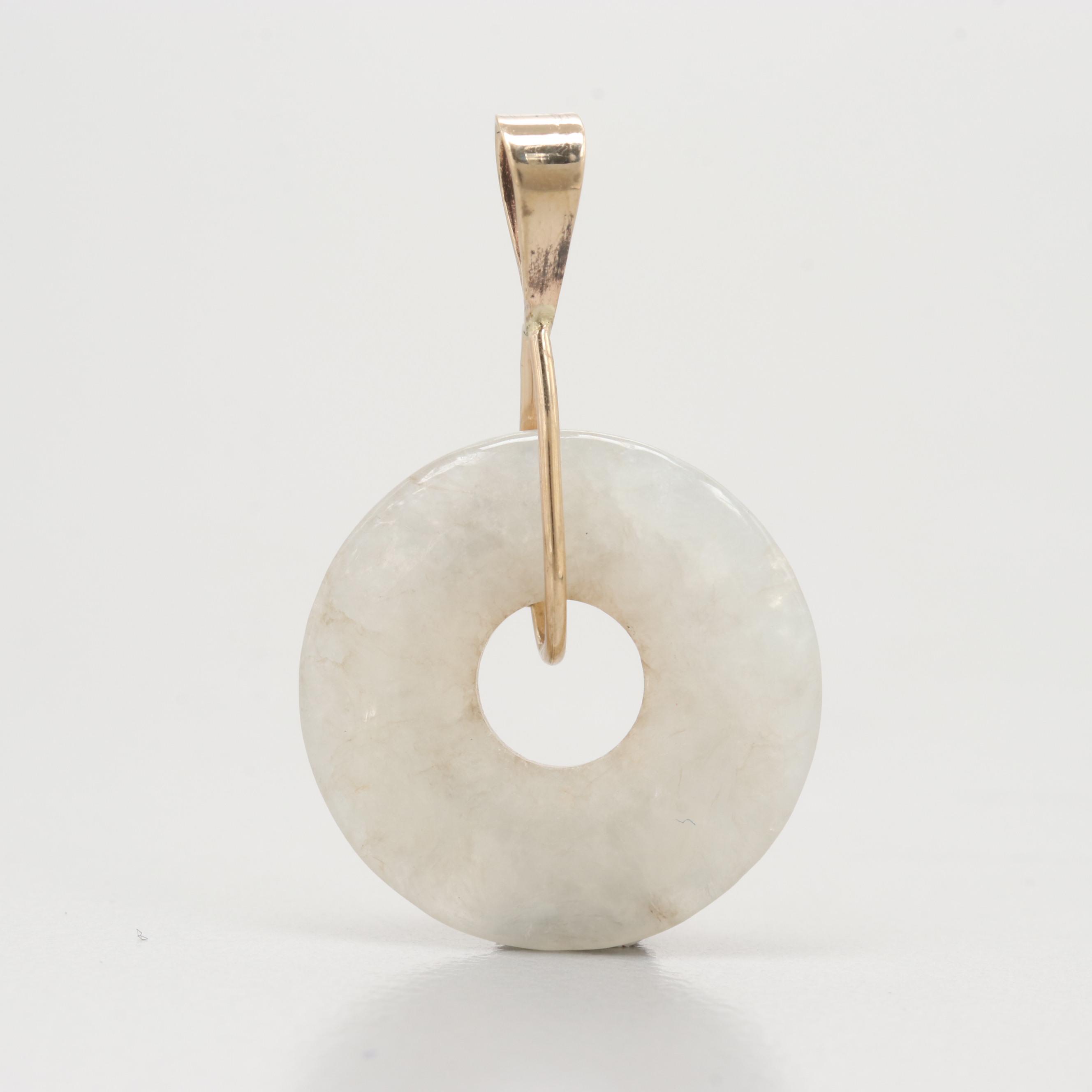 14K Yellow Gold Jadeite Pendant