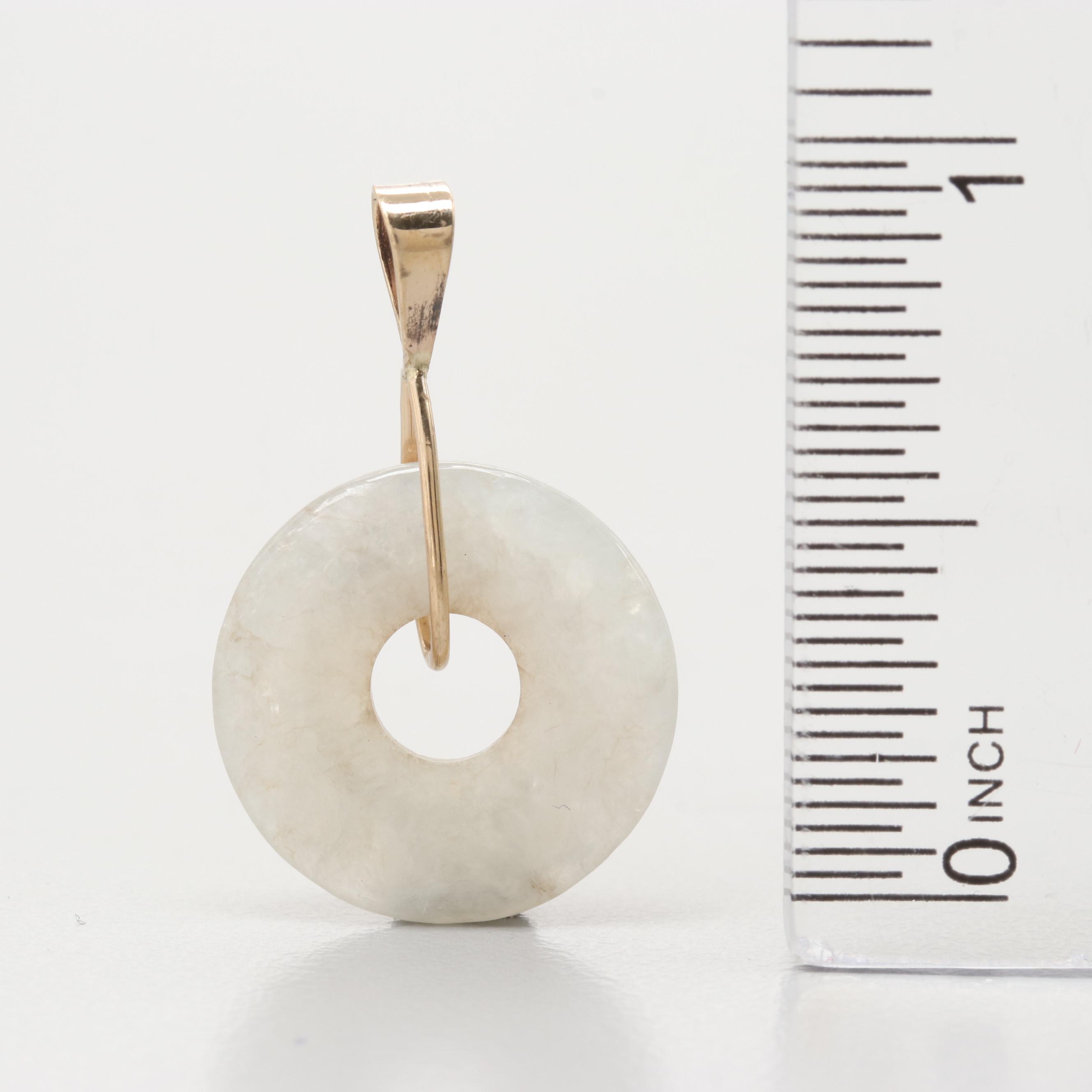 14K Yellow Gold Jadeite Pendant