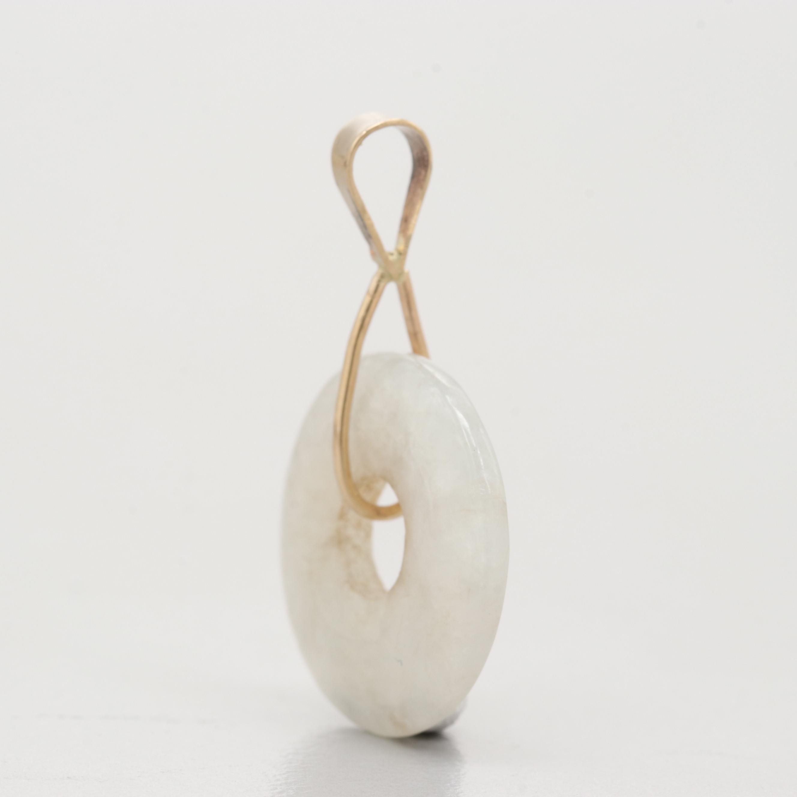 14K Yellow Gold Jadeite Pendant