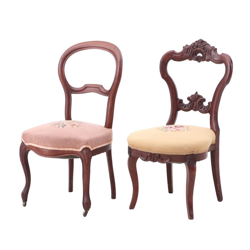 Victorian Needlepoint Side Chairs