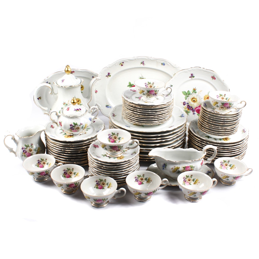 Mitterteich "Meissen Floral" Porcelain Dinner Service