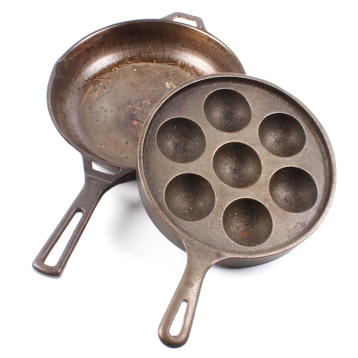 Vintage Griswold Cast Iron Aebleskiver Pan and Frying Pan