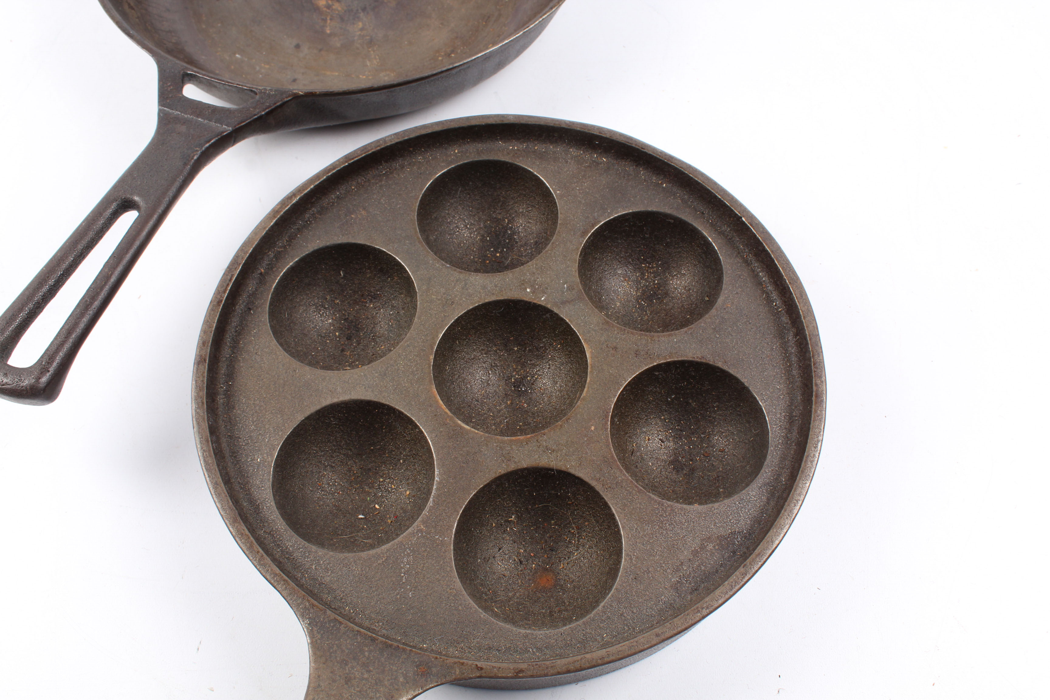 Vintage Griswold Cast Iron Aebleskiver Pan and Frying Pan
