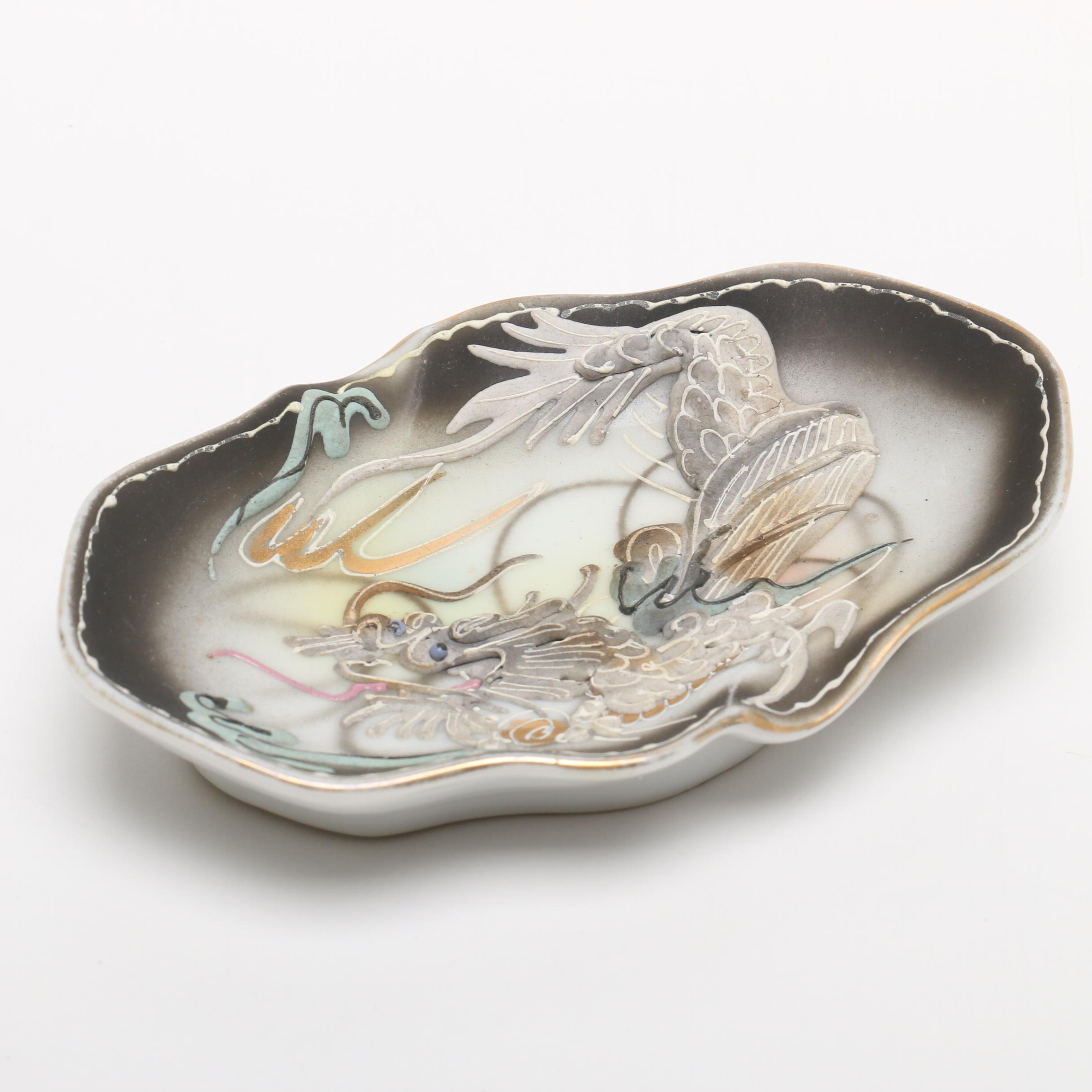 Hand Painted Japanese Moriage Dragonware Tea Set by Takito