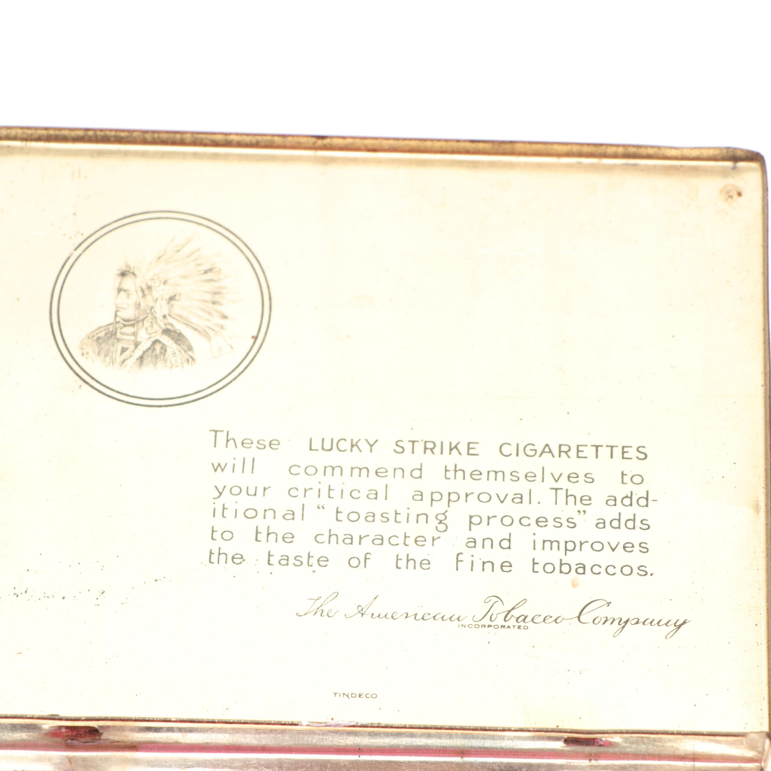 Lucky Strike, Old Gold and Half and Half Tobacco Tins, Early 20th Century