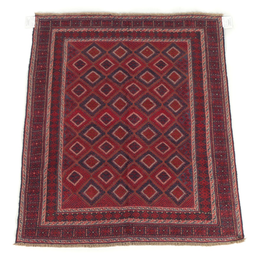 Hand-Knotted Pakistani Baluch Wool Area Rug