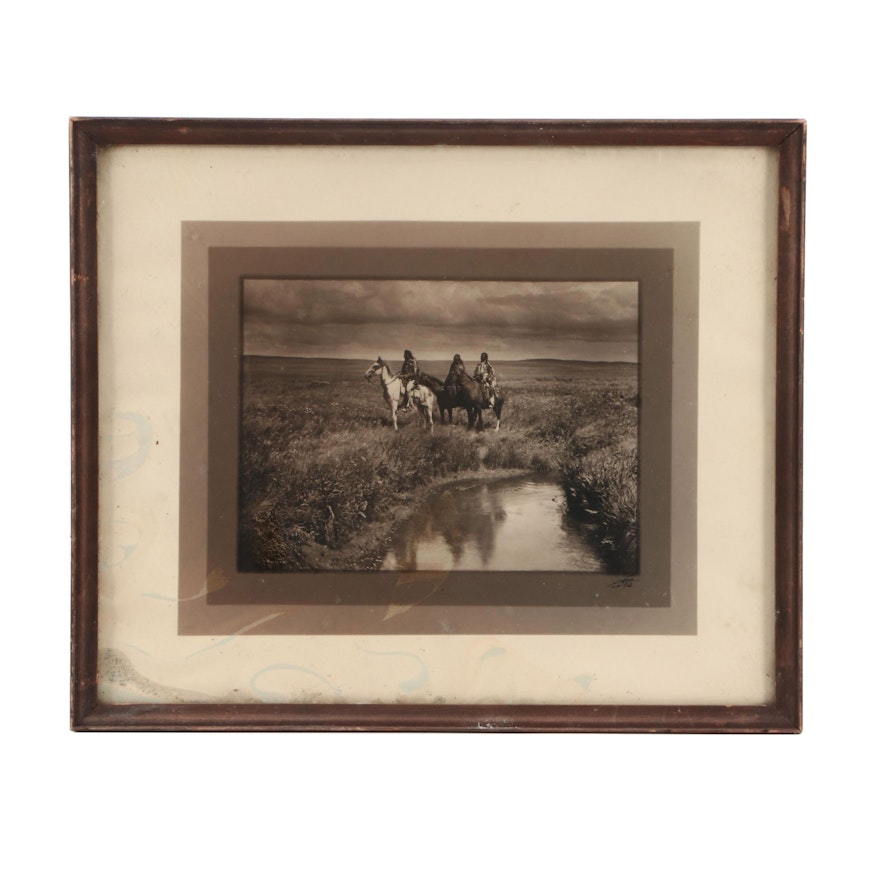 Photogravure after Edward Curtis' "Three Piegan Chiefs, 1900"