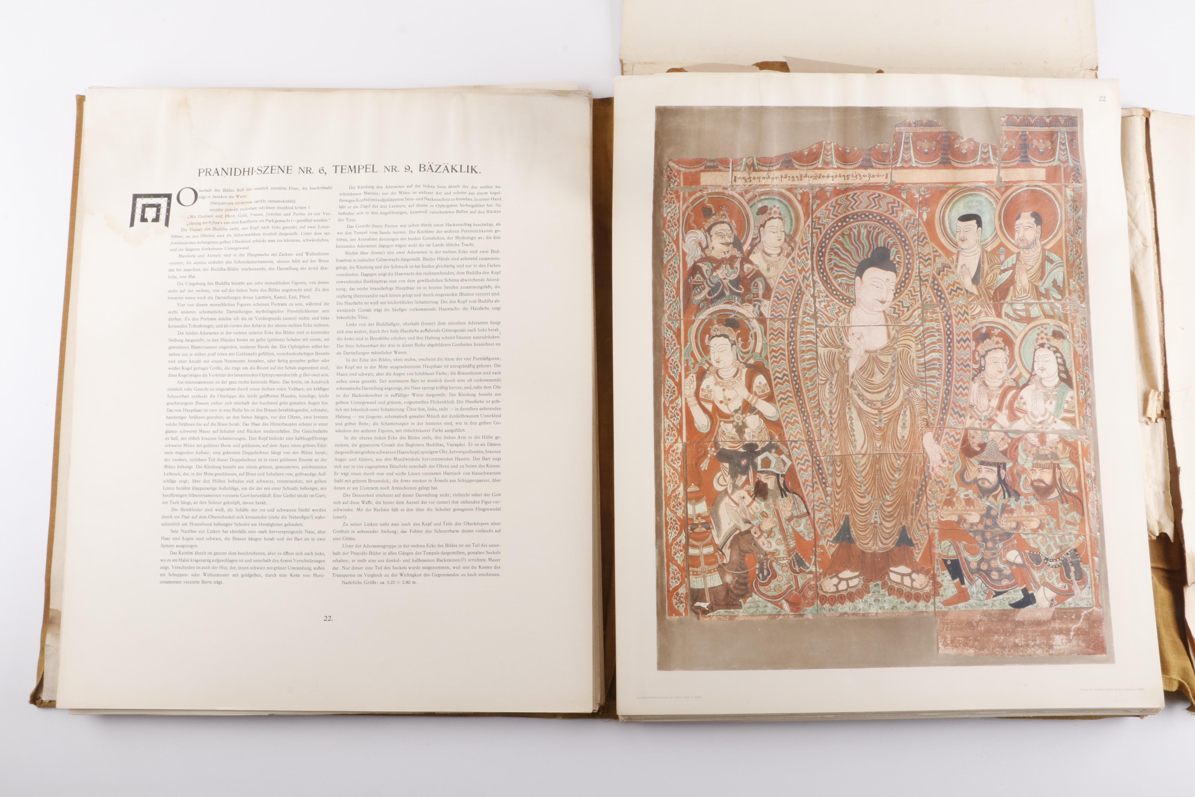 "Chotscho" Gaochang China Archaeological Folio Book in German, 1913