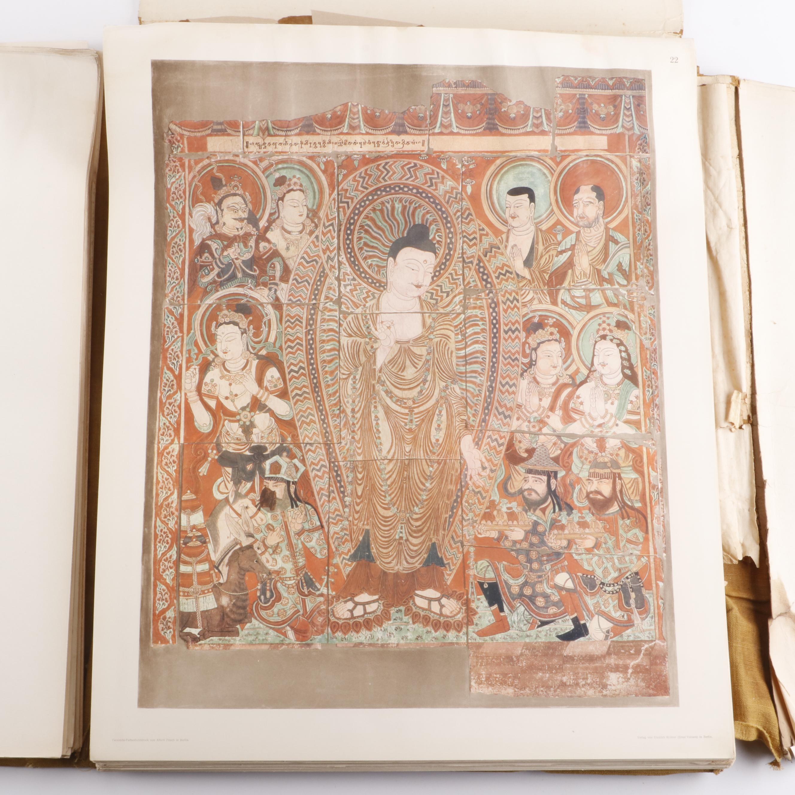 "Chotscho" Gaochang China Archaeological Folio Book in German, 1913