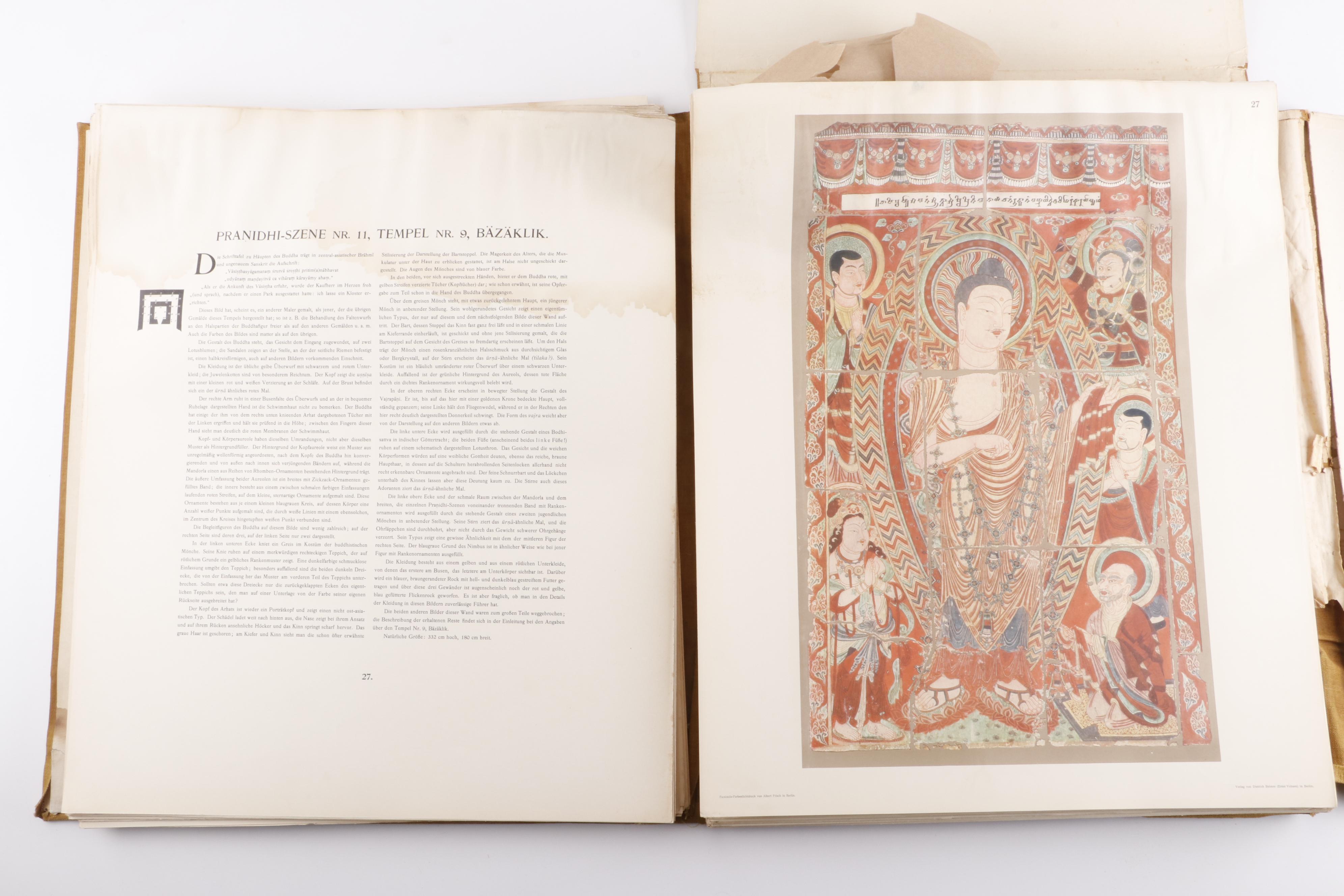 "Chotscho" Gaochang China Archaeological Folio Book in German, 1913