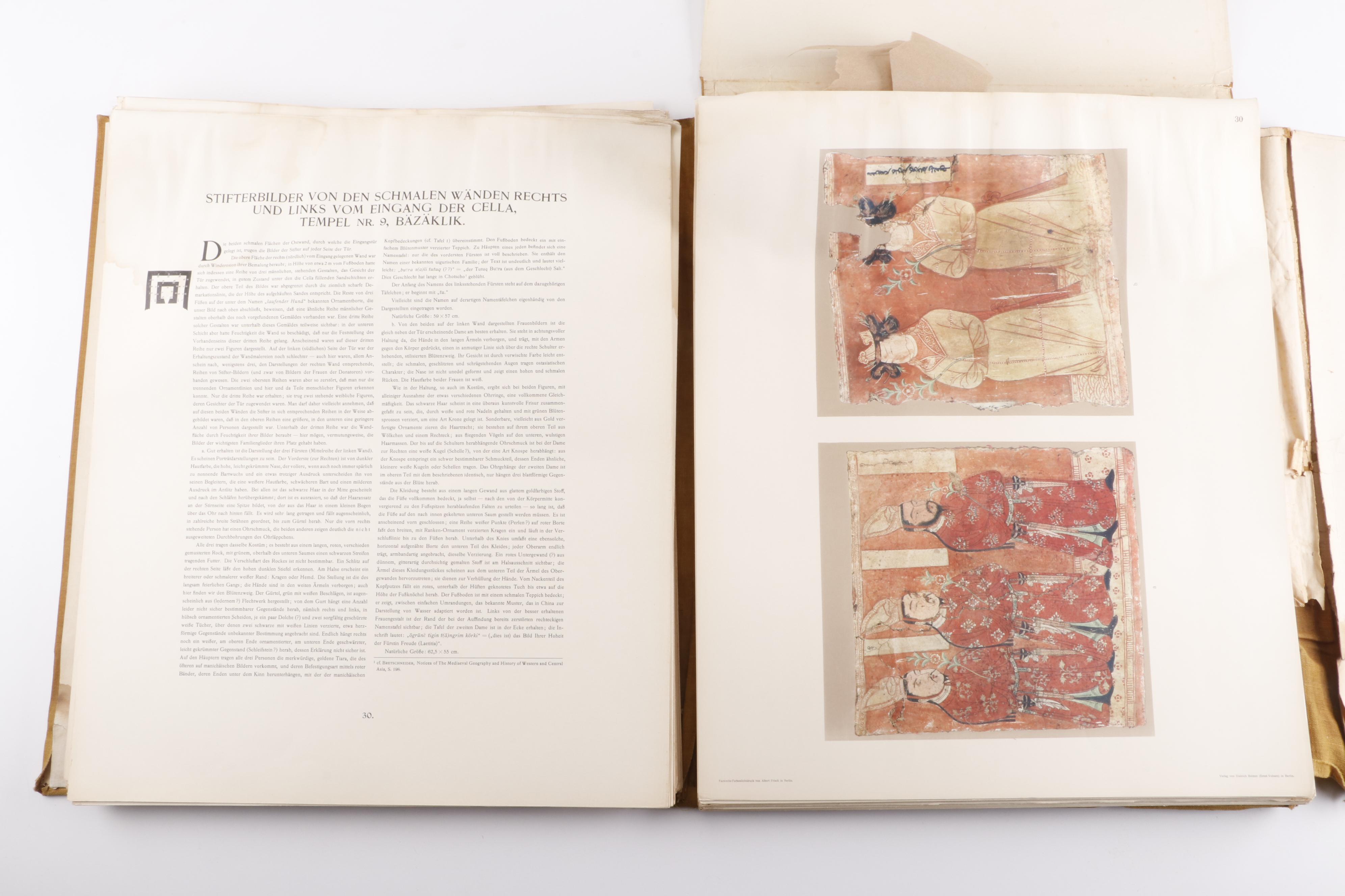 "Chotscho" Gaochang China Archaeological Folio Book in German, 1913