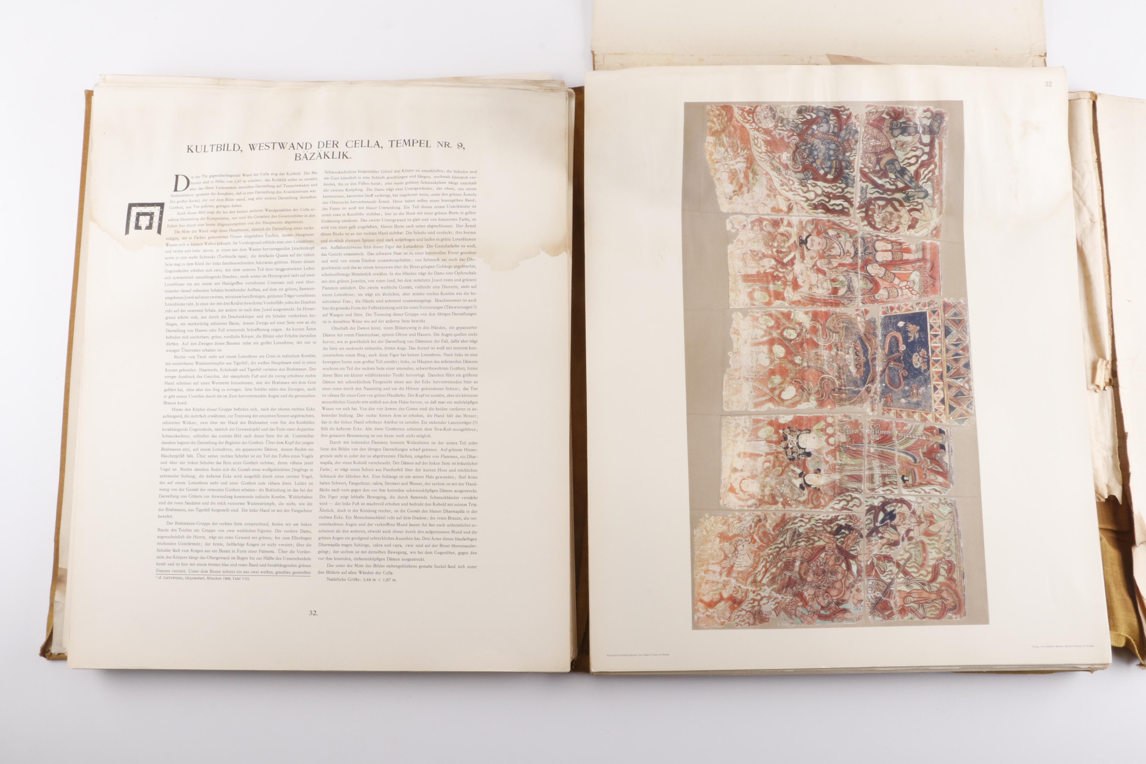 "Chotscho" Gaochang China Archaeological Folio Book in German, 1913