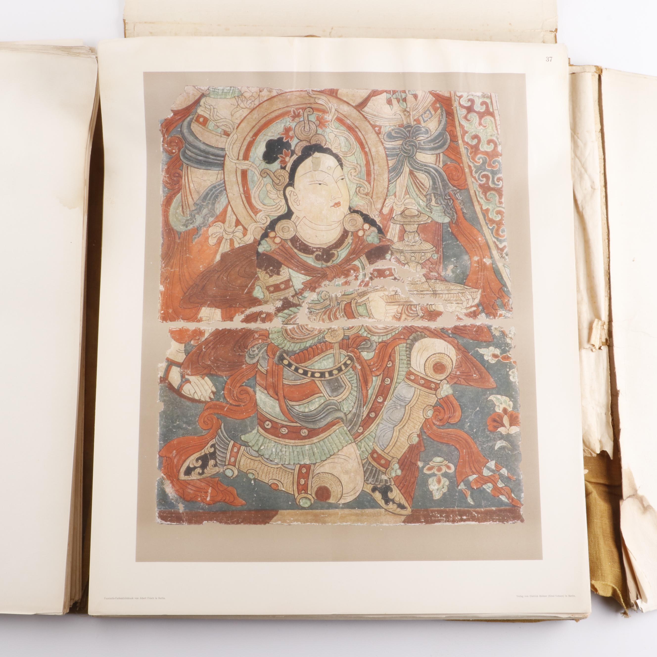 "Chotscho" Gaochang China Archaeological Folio Book in German, 1913