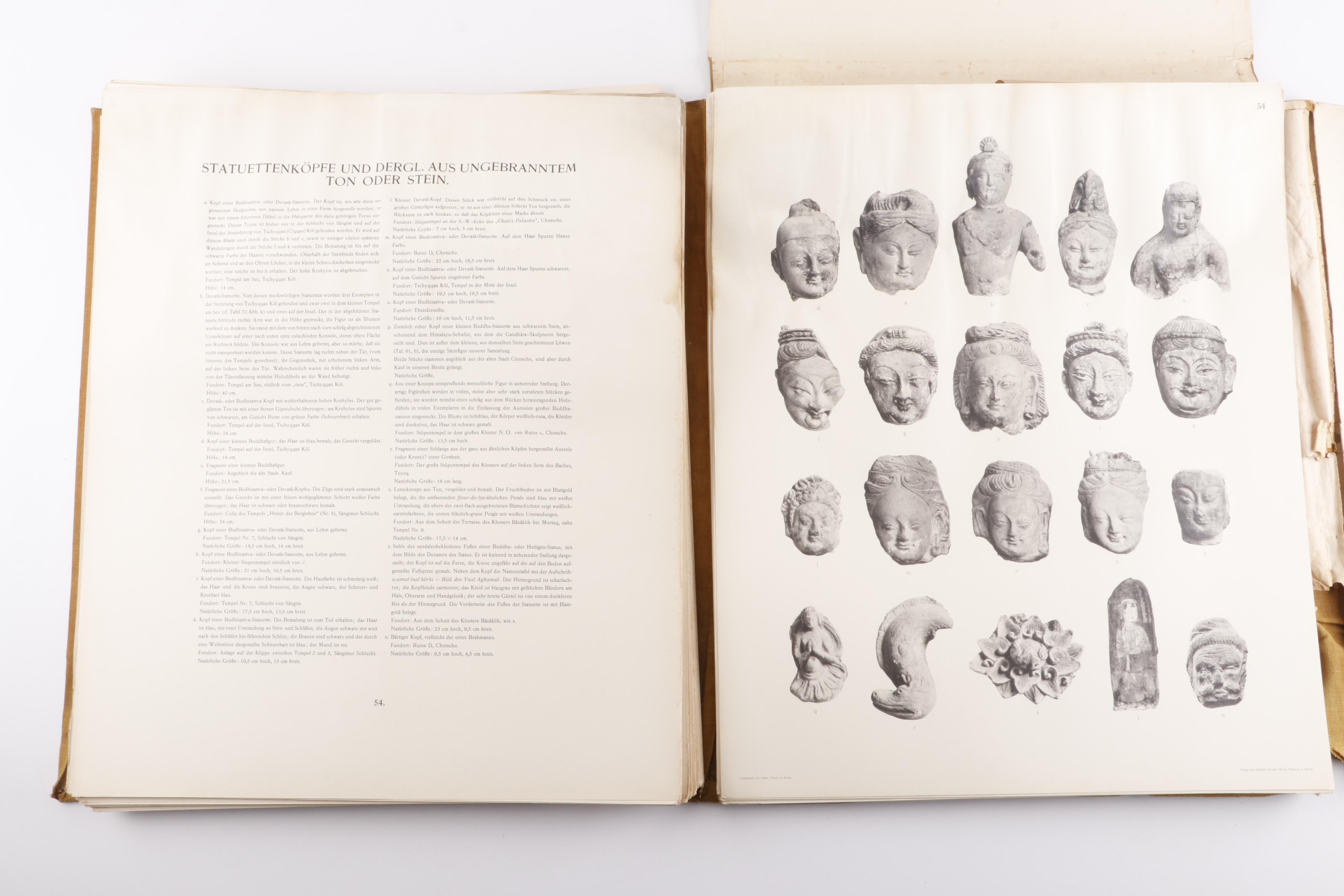 "Chotscho" Gaochang China Archaeological Folio Book in German, 1913