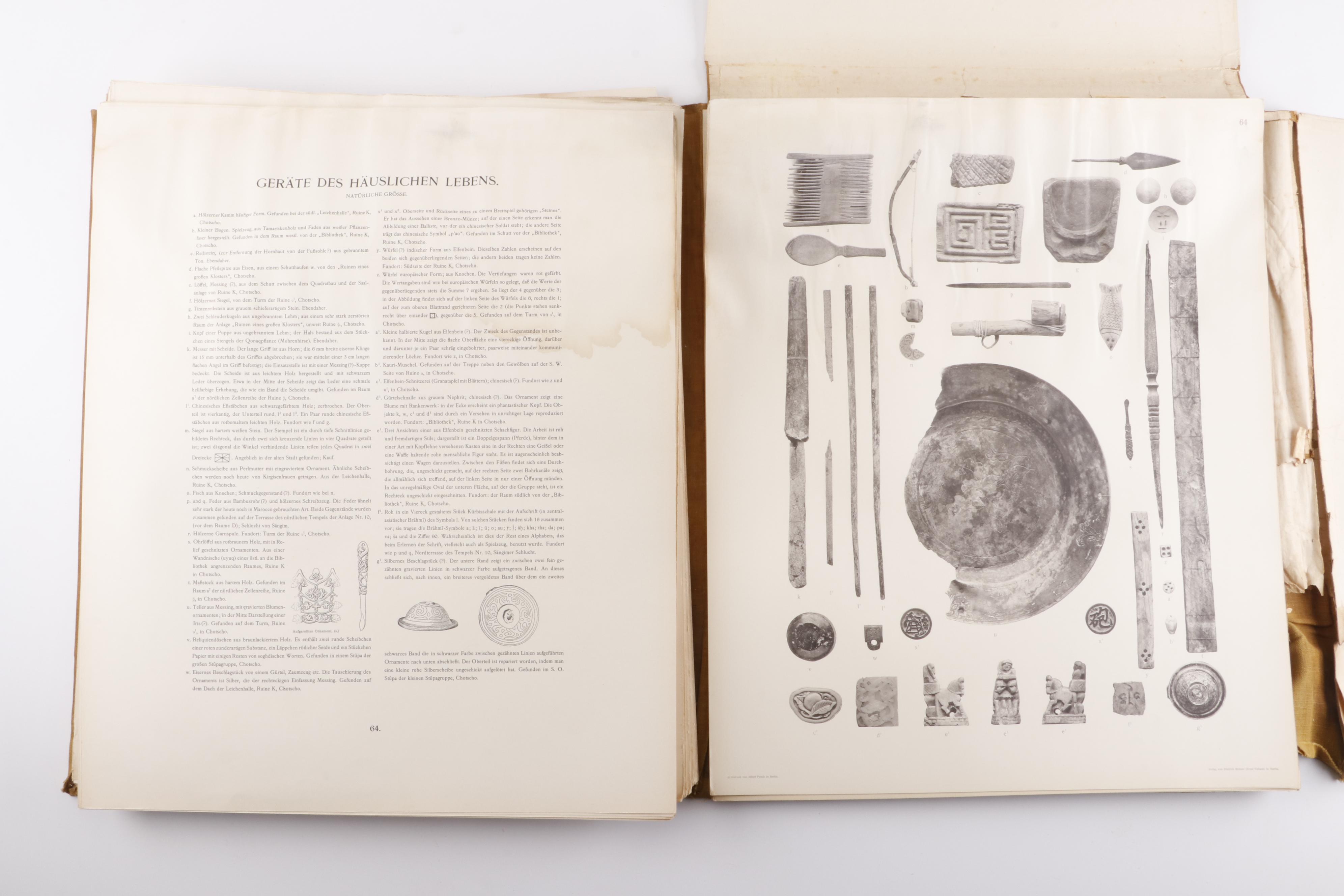 "Chotscho" Gaochang China Archaeological Folio Book in German, 1913