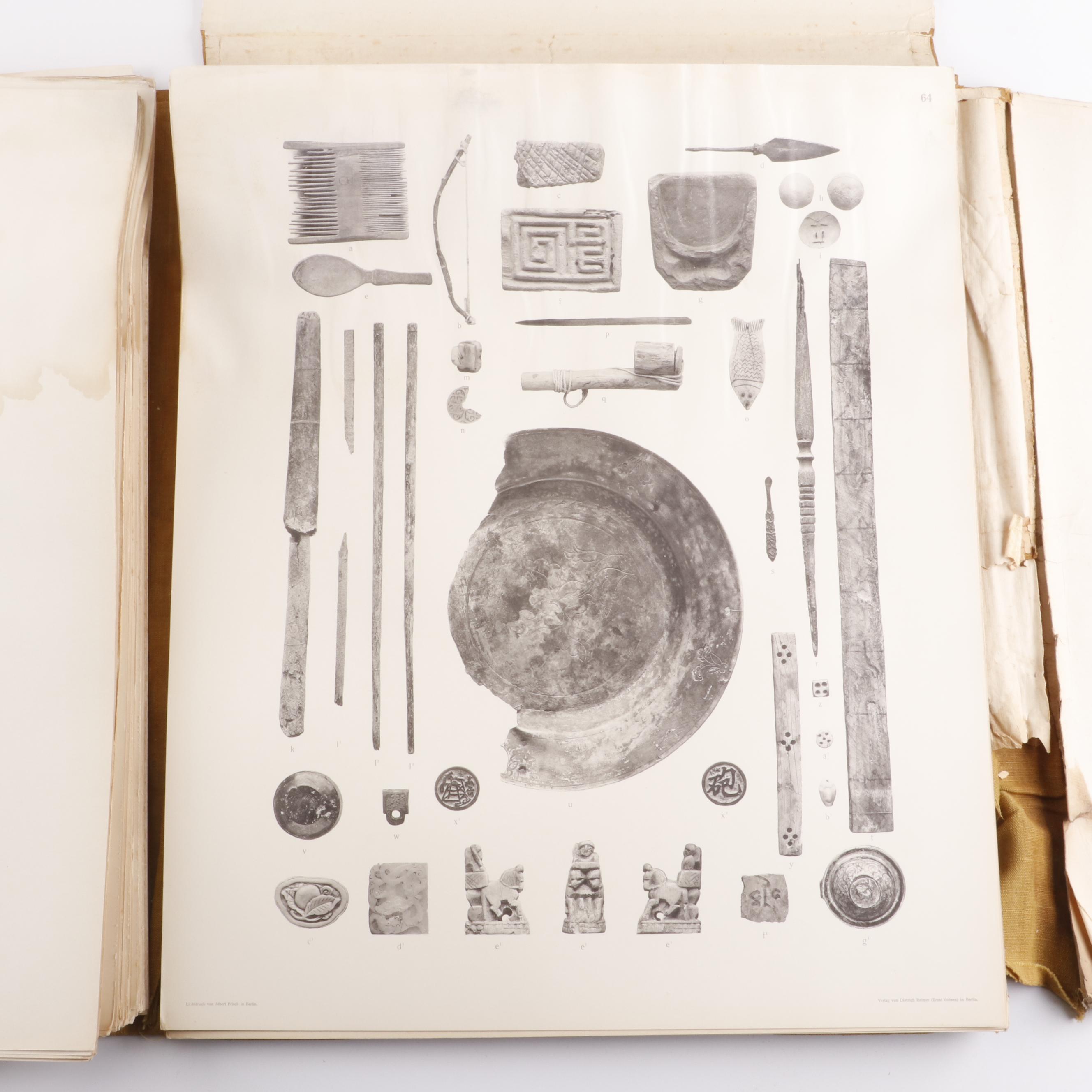 "Chotscho" Gaochang China Archaeological Folio Book in German, 1913