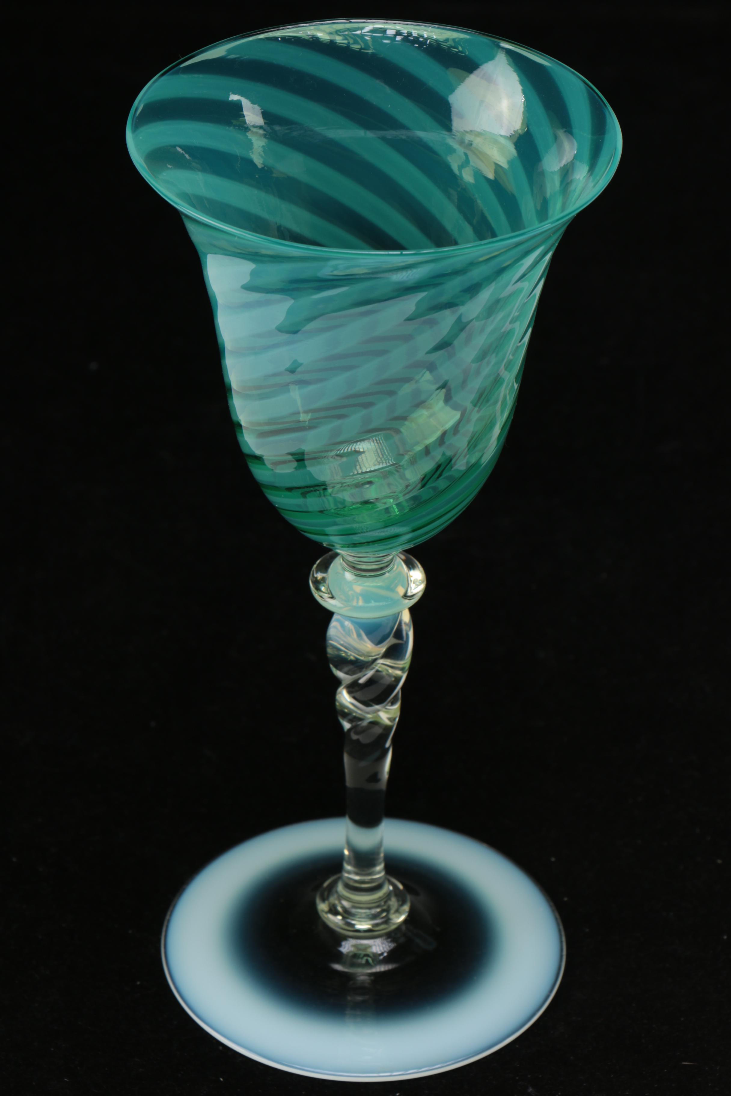 Steuben Oriental Jade Art Glass Goblets, Early/Mid-20th Century