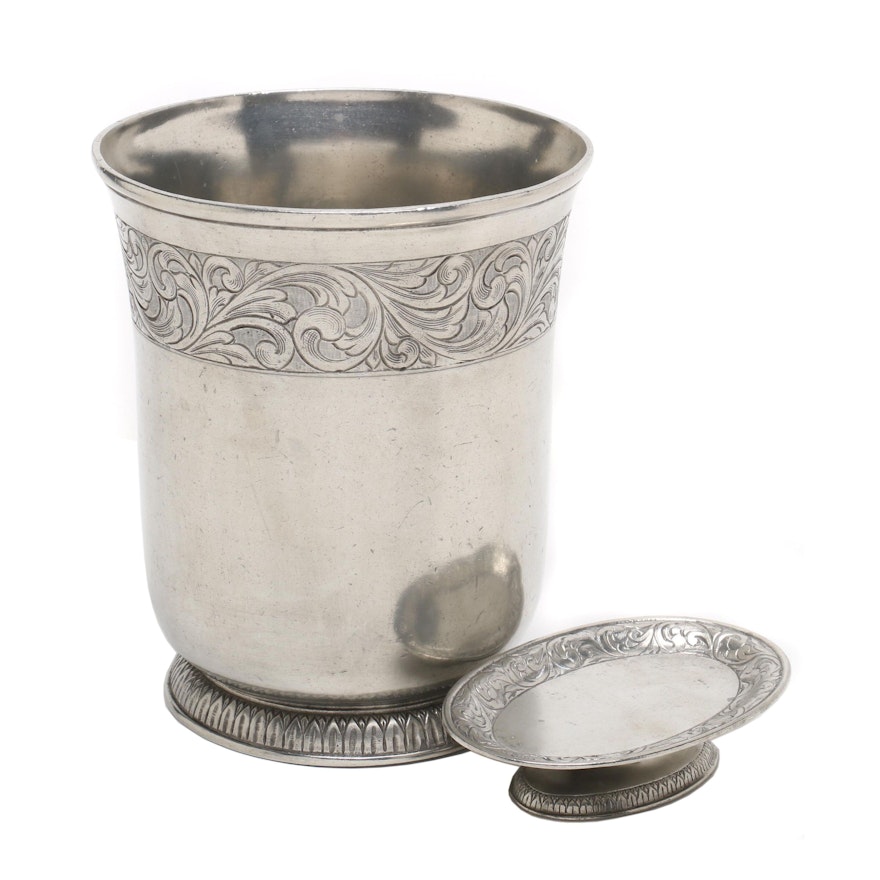 Pewter Waste Basket and Soap Dish by LaBrazel