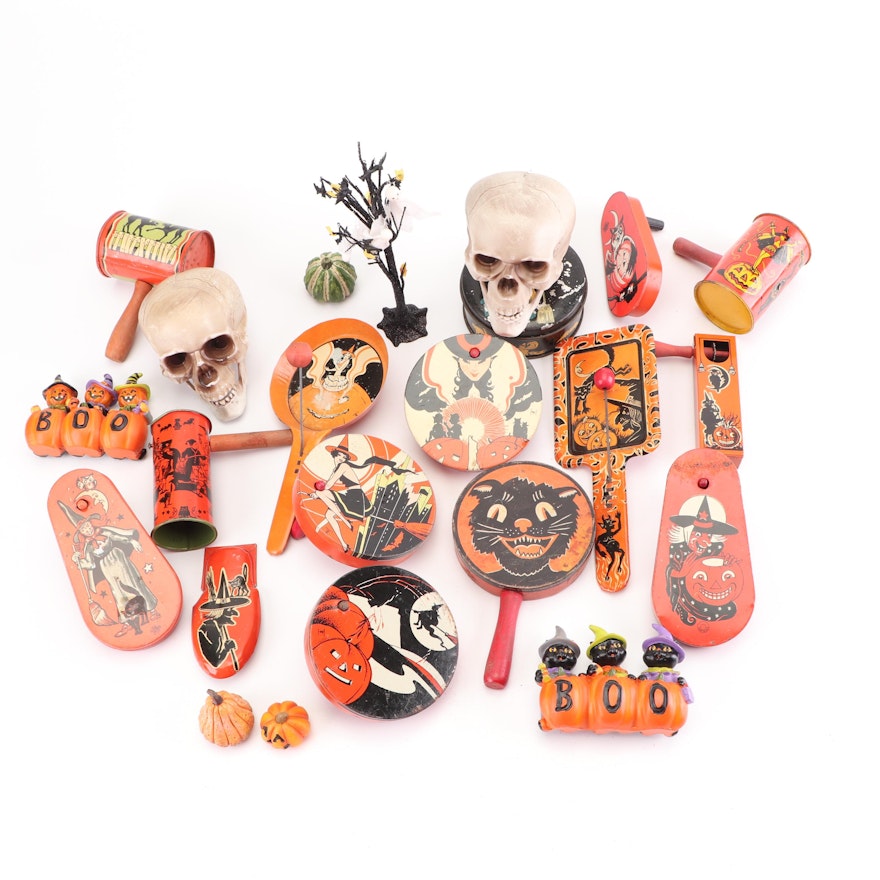 Halloween Tin Noise Makers with Contemporary Decor