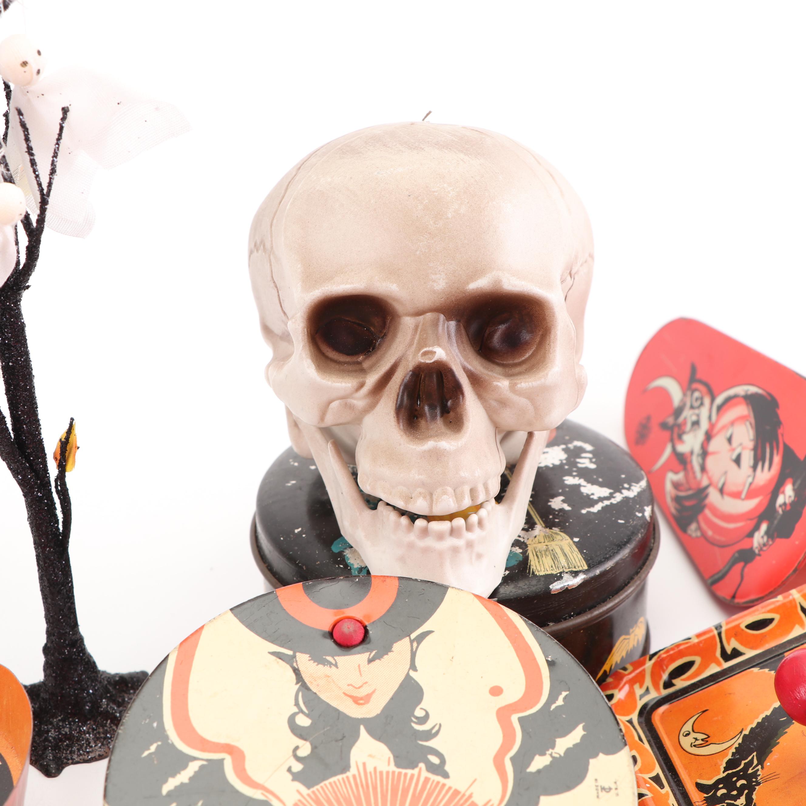 Halloween Tin Noise Makers with Contemporary Decor