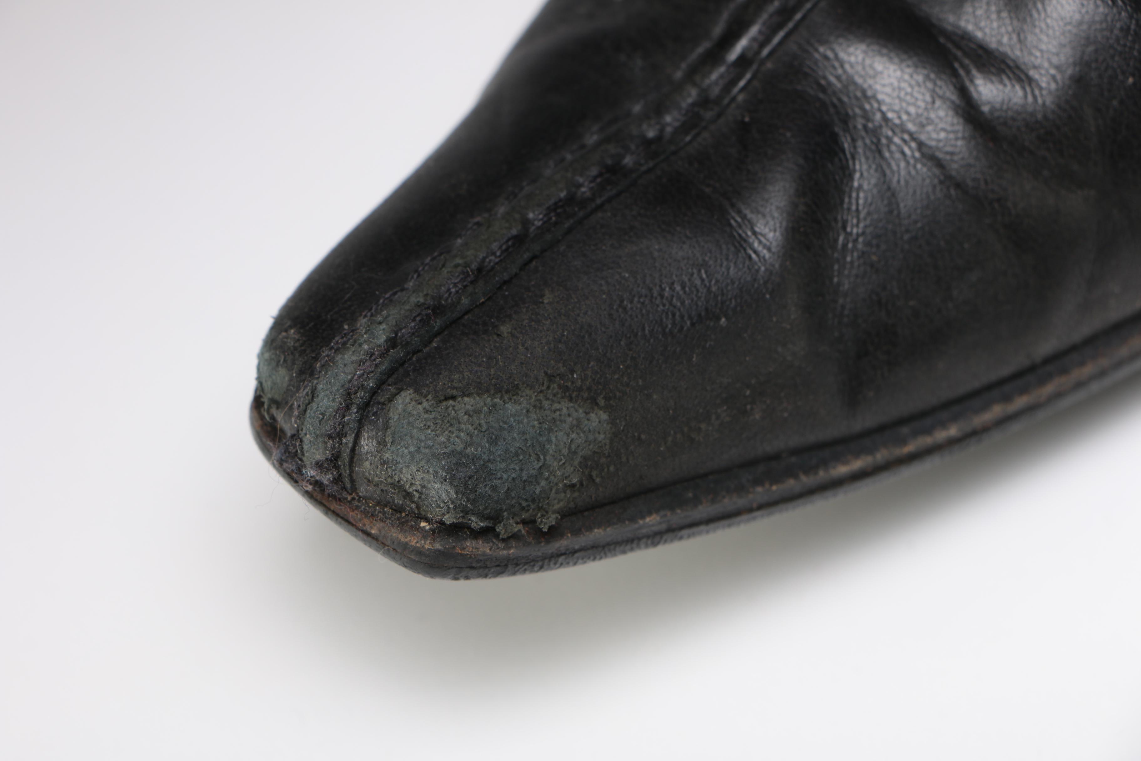 Prada Black Leather Tall Boots