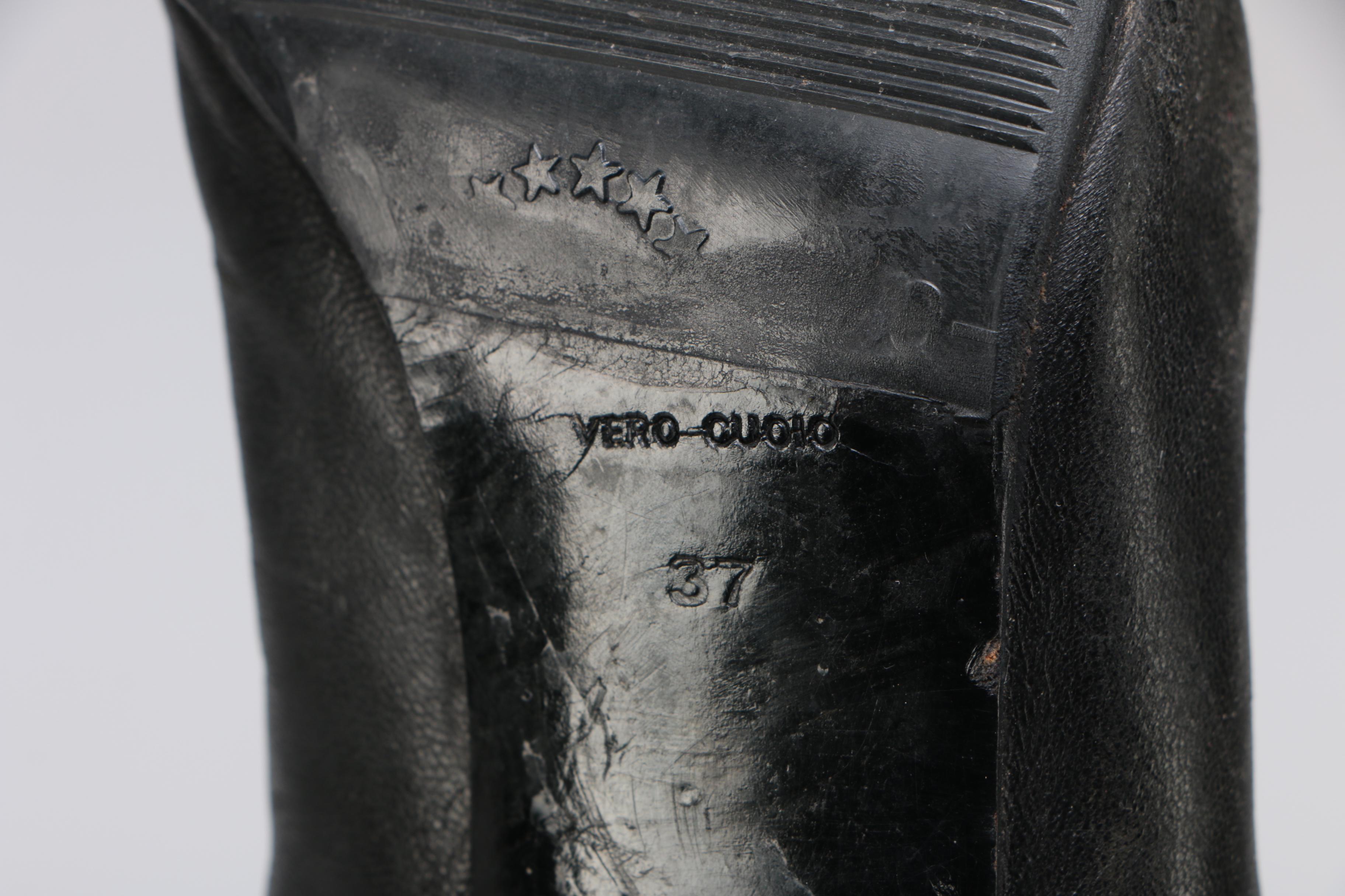 Prada Black Leather Tall Boots