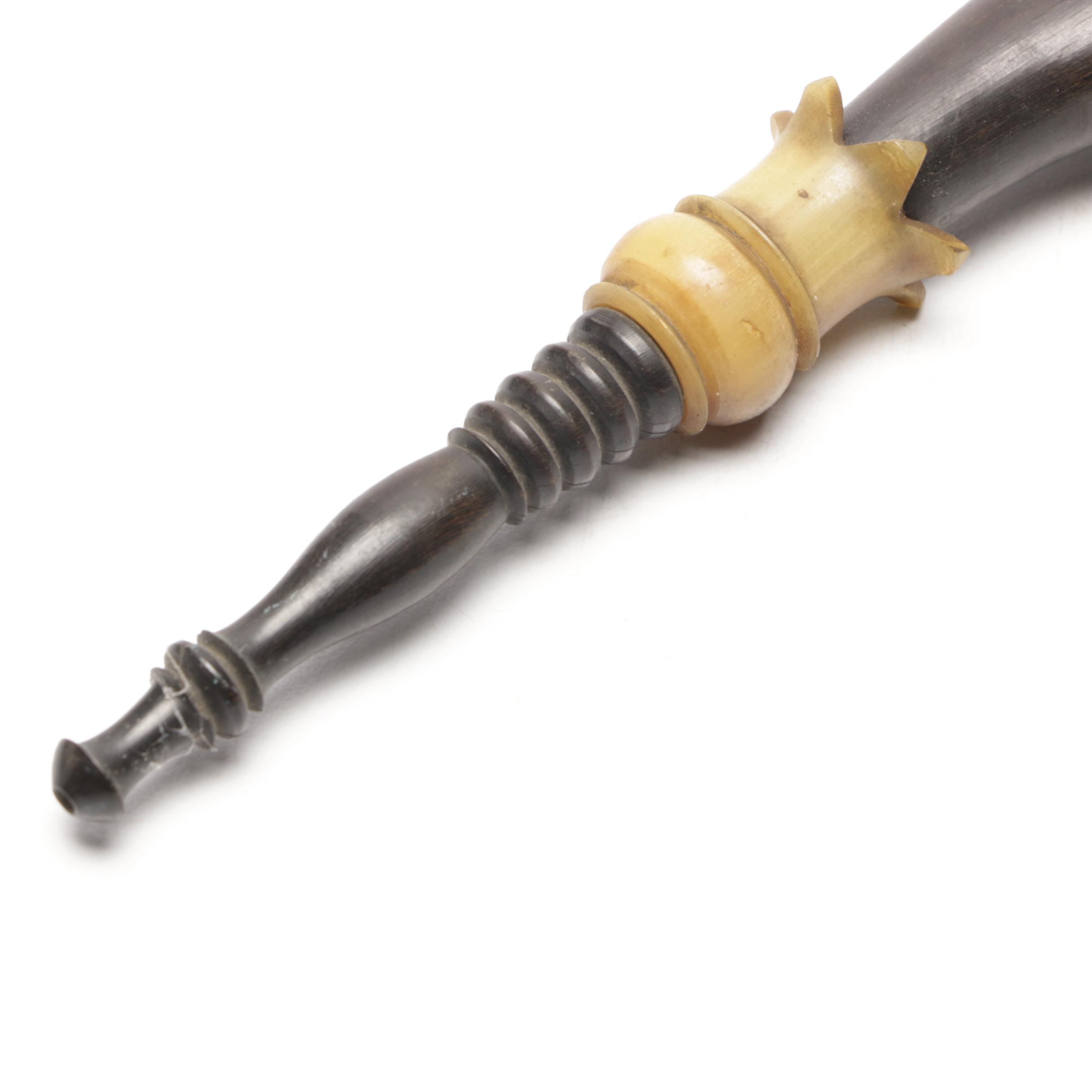 Antique Bavarian Crafted Smoking Pipe With Hunting Scene