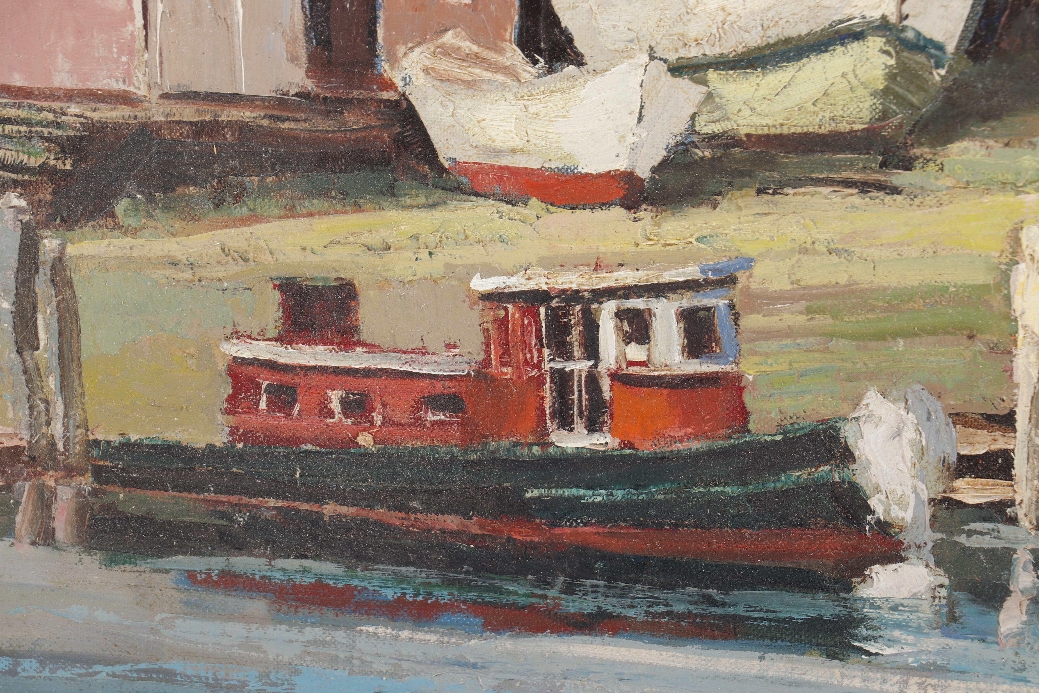 Ronni Pastorini Oil Painting "Old Seaport"