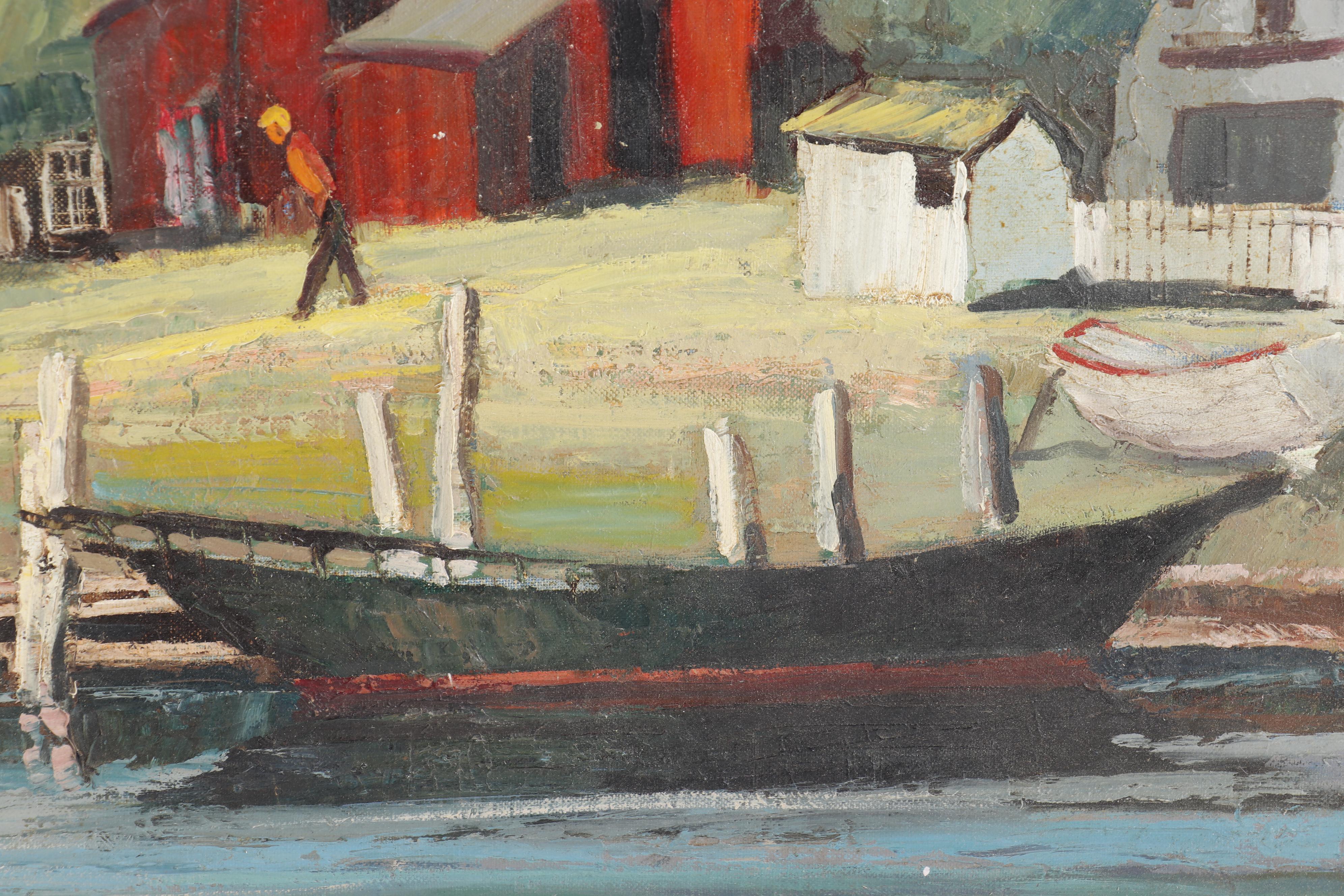 Ronni Pastorini Oil Painting "Old Seaport"