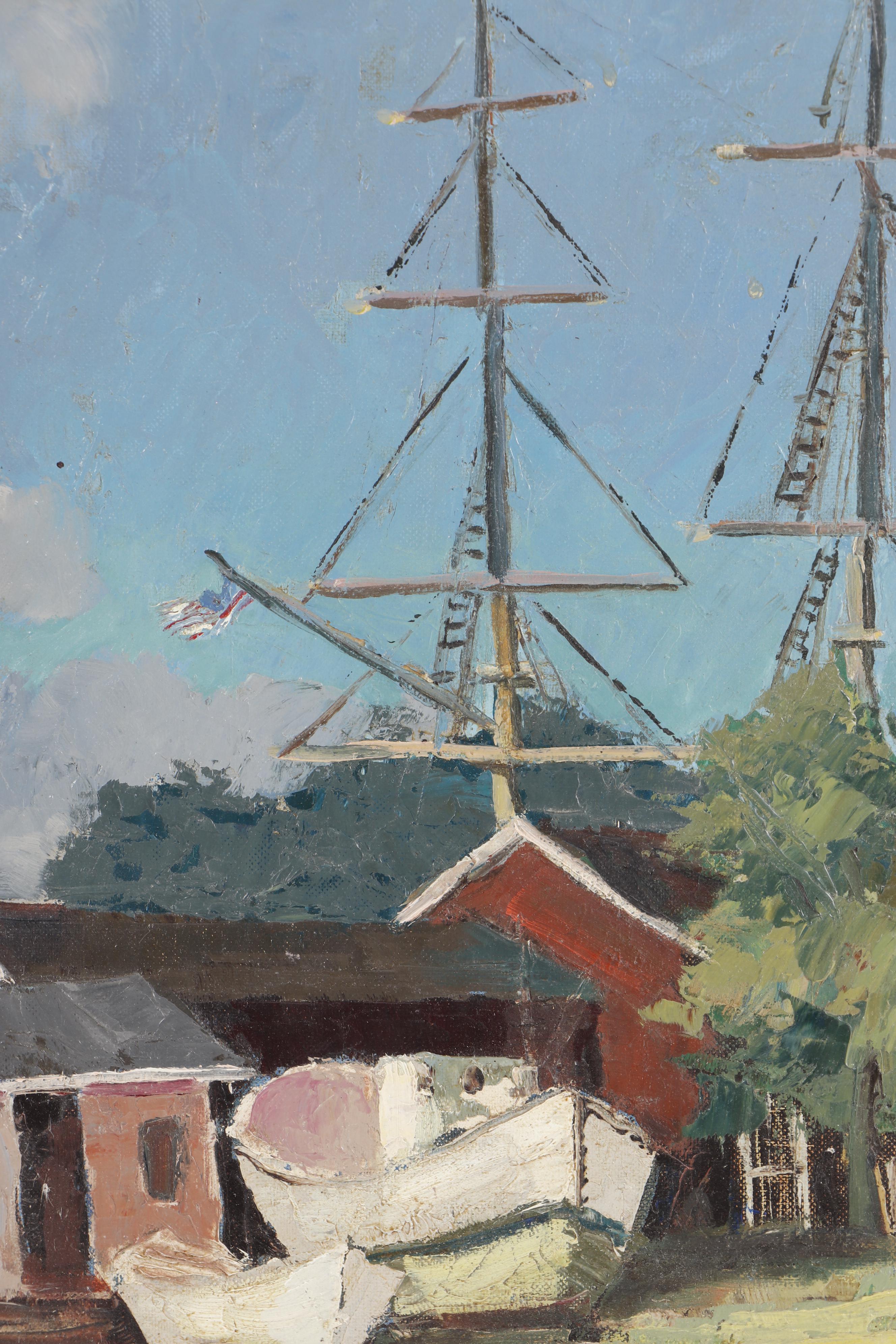 Ronni Pastorini Oil Painting "Old Seaport"