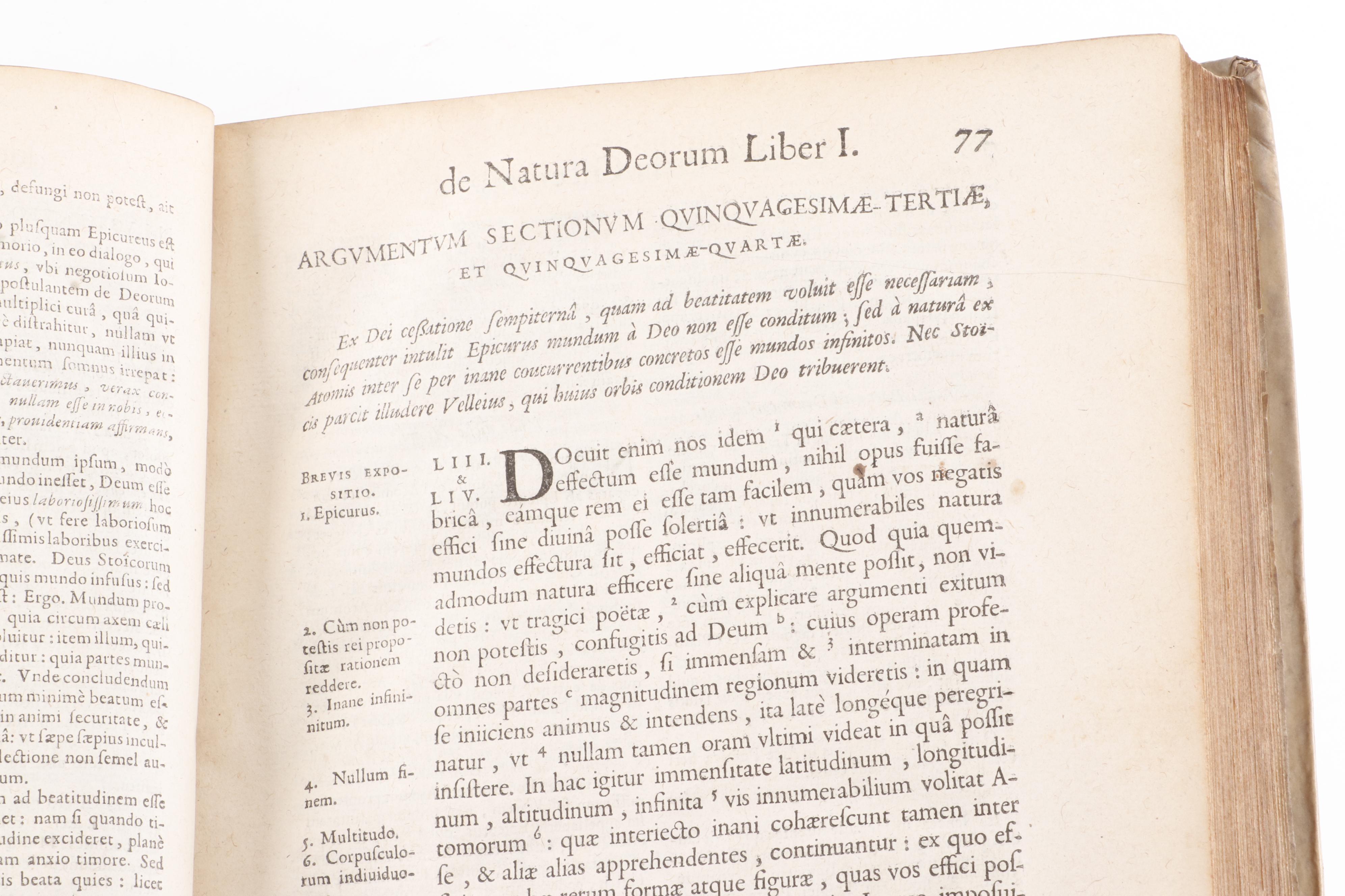 "Humanitas Theologica in qua M.T. Cicero de Natura Deorum Argumentis", 1660