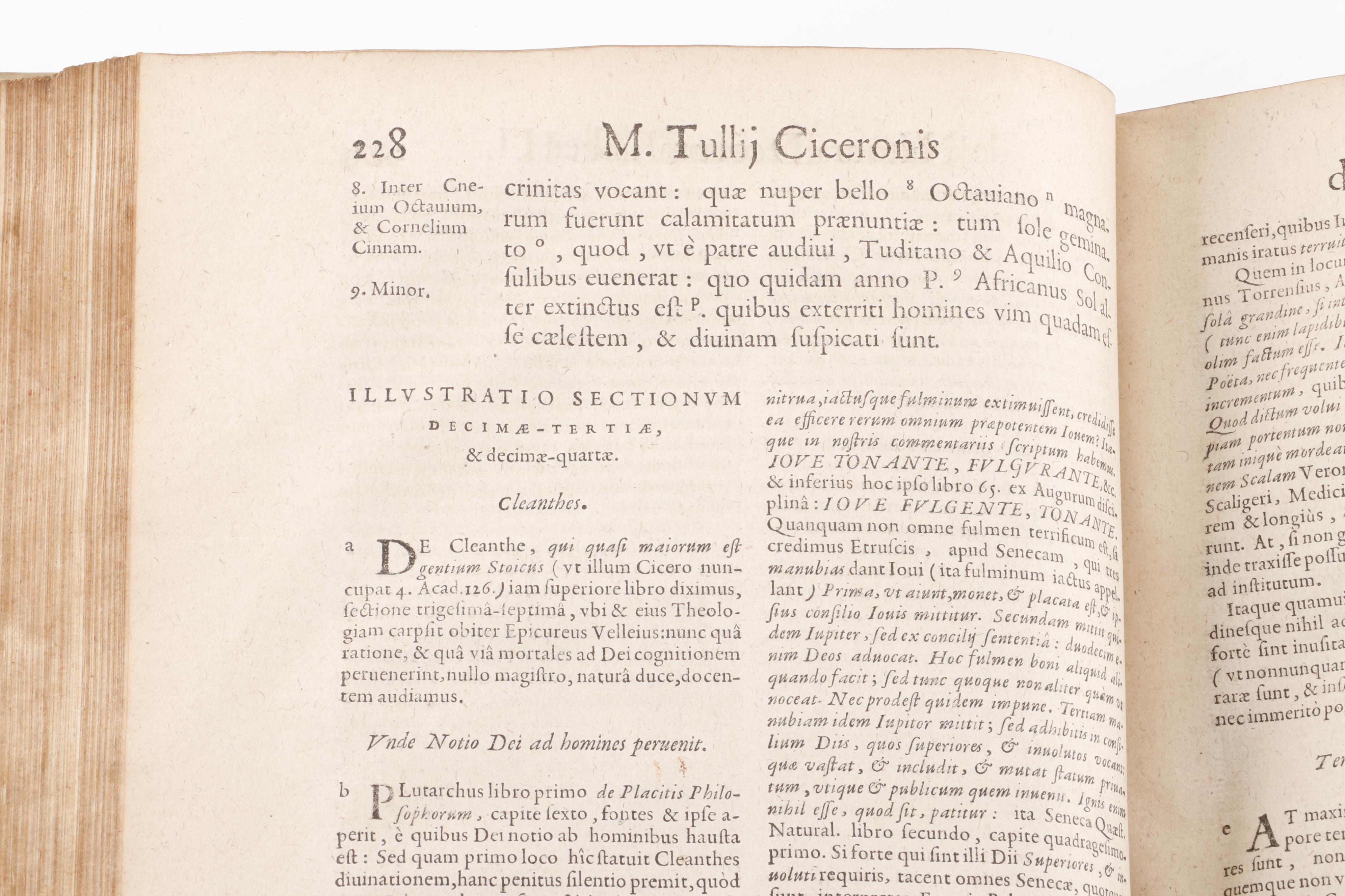 "Humanitas Theologica in qua M.T. Cicero de Natura Deorum Argumentis", 1660