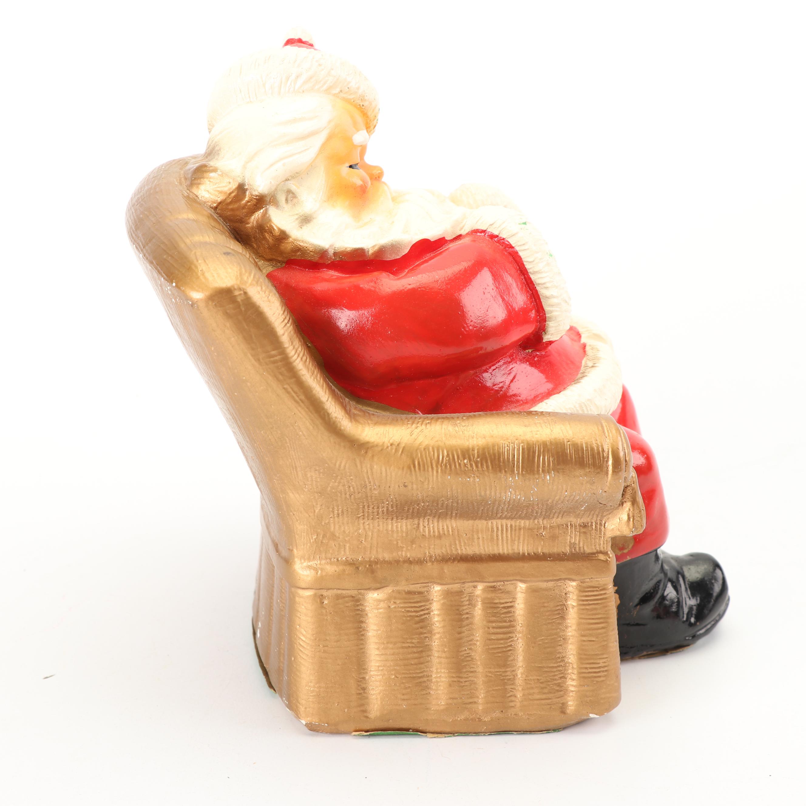 Christmas Themed Ceramic Coin Bank, Salt and Pepper Shakers, and Cup