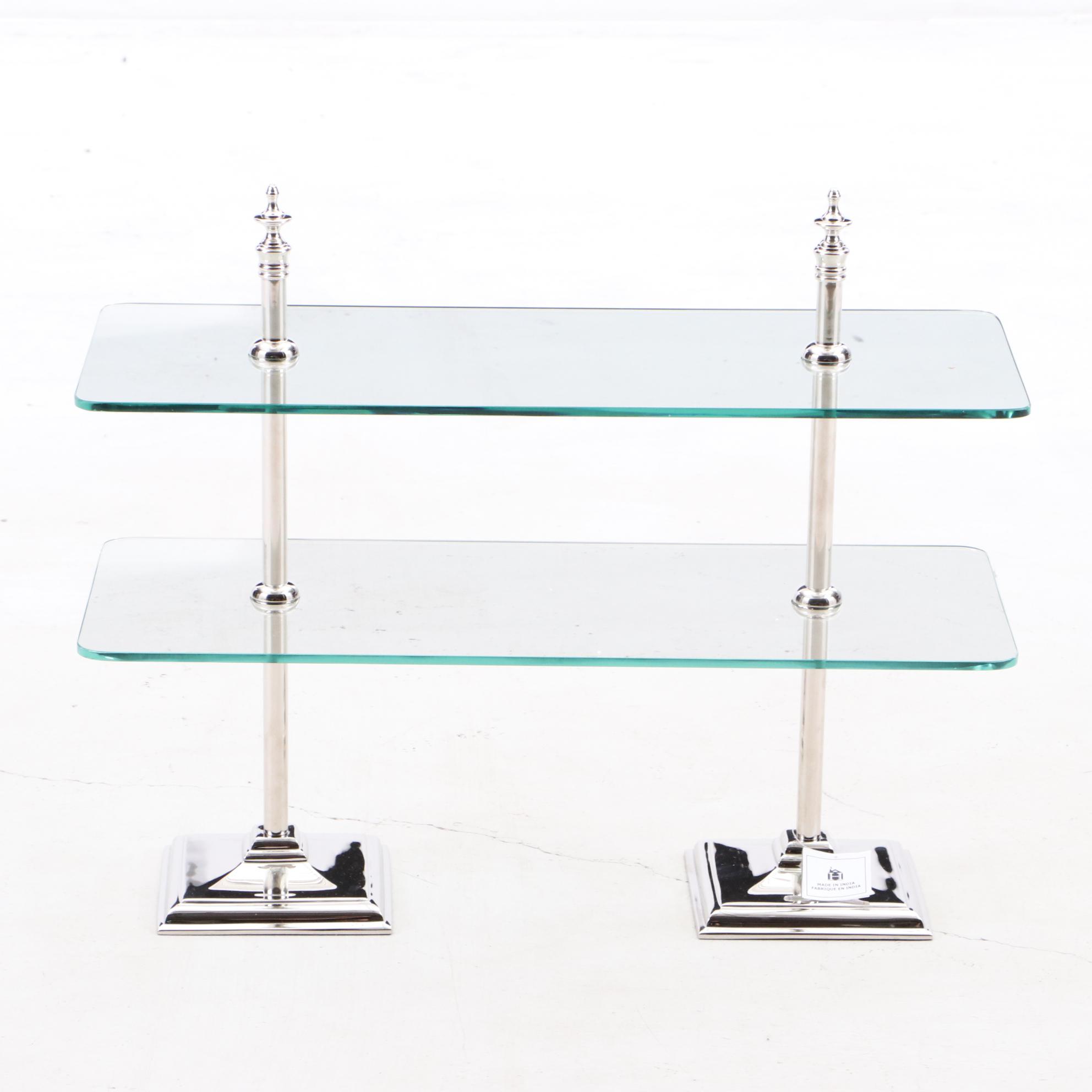 Chrome and Glass Shelf Unit