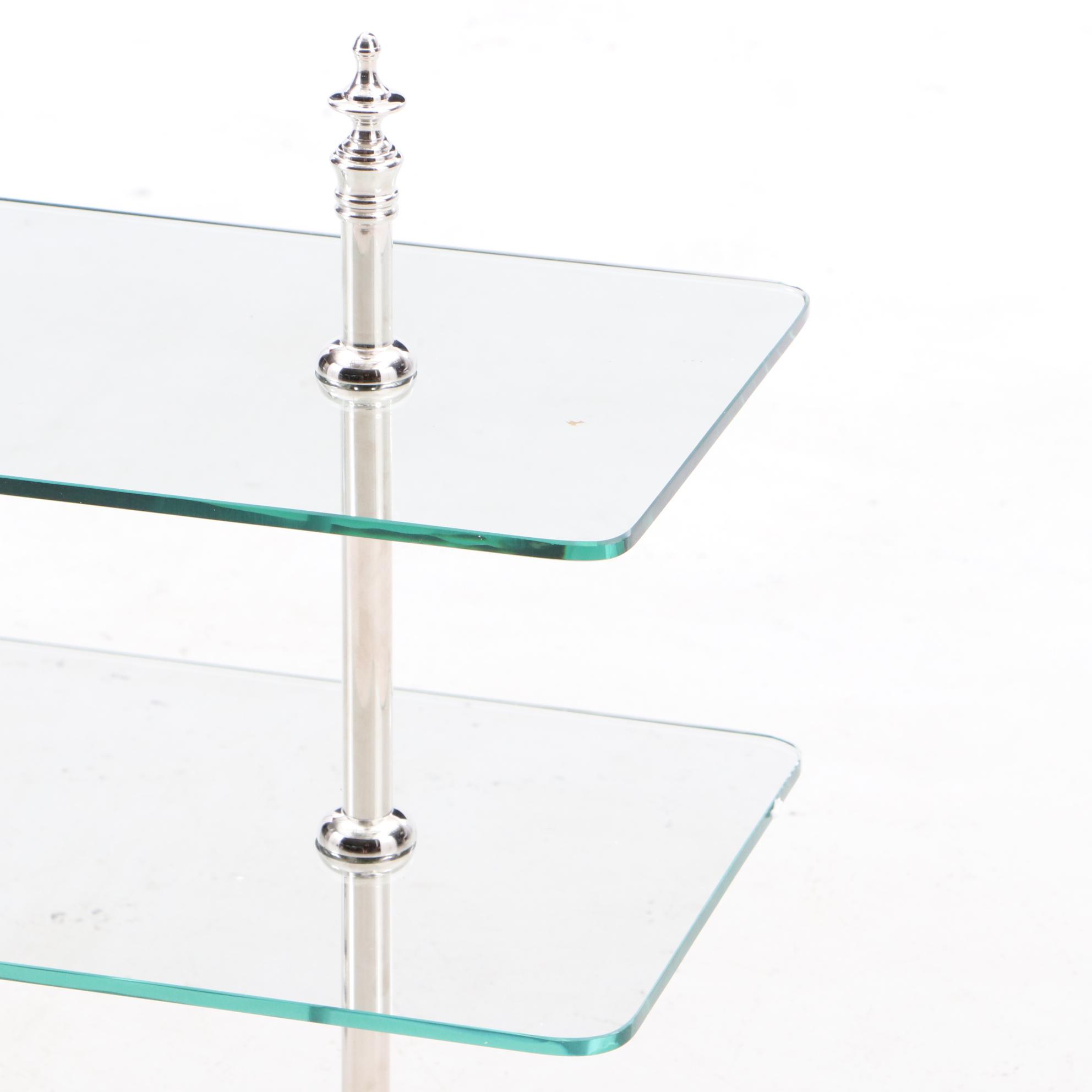 Chrome and Glass Shelf Unit
