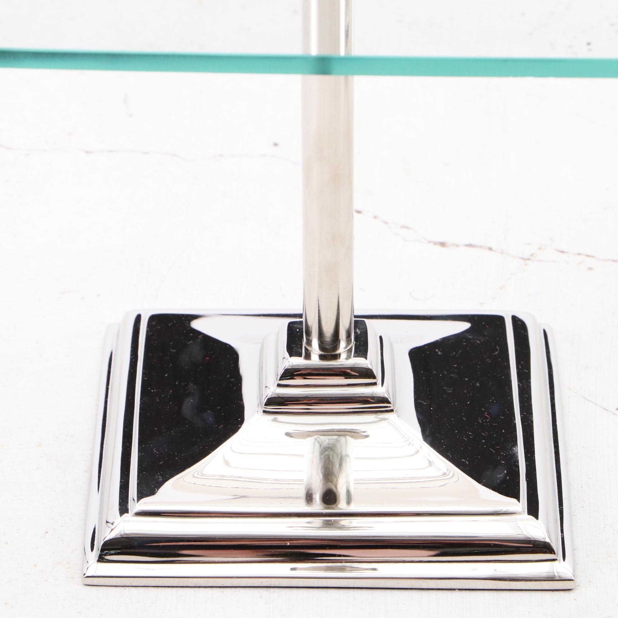 Chrome and Glass Shelf Unit