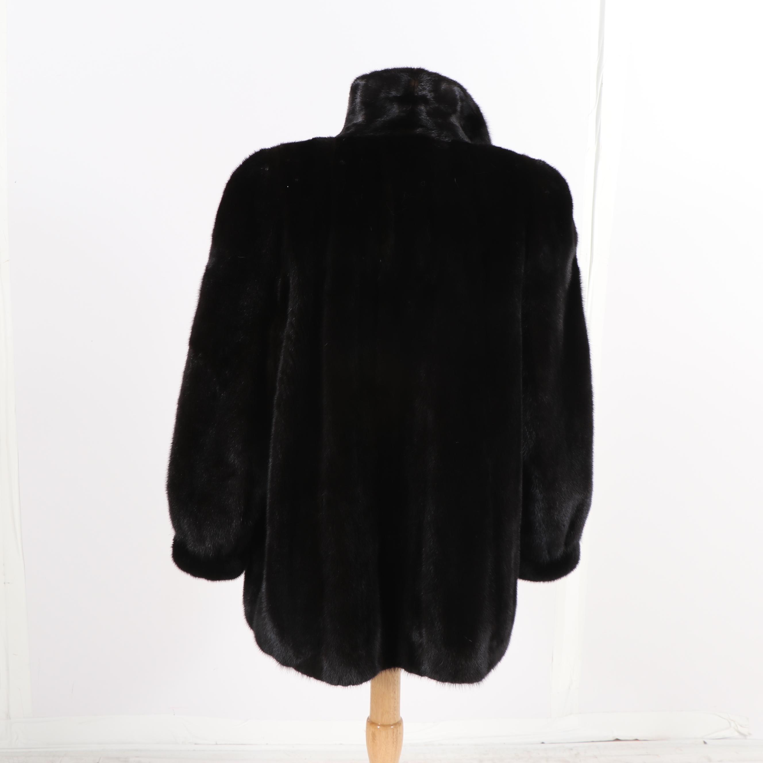 Women's David Hunt of Fort Worth Black Ranch Mink Fur Coat