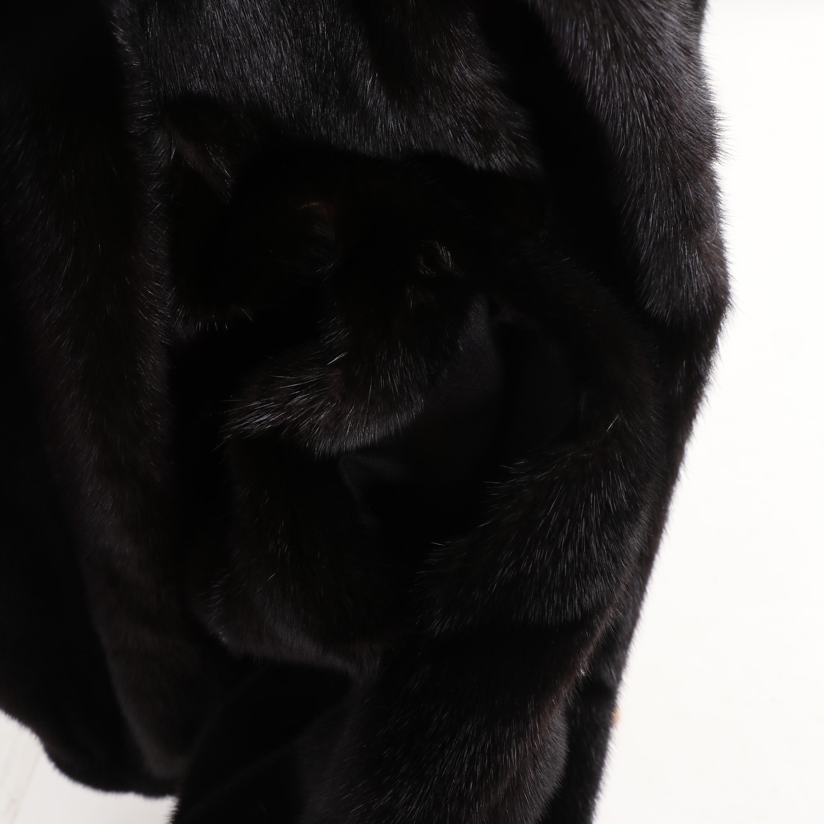 Women's David Hunt of Fort Worth Black Ranch Mink Fur Coat