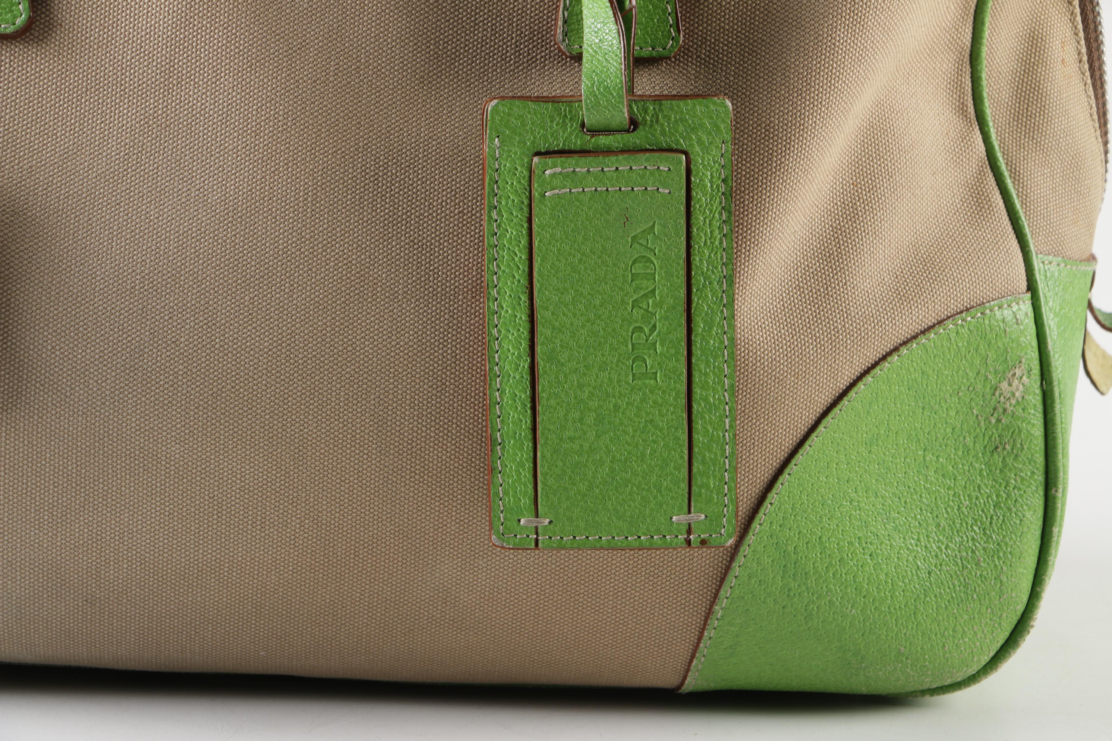 Prada Canvas and Leather Bowler Bag