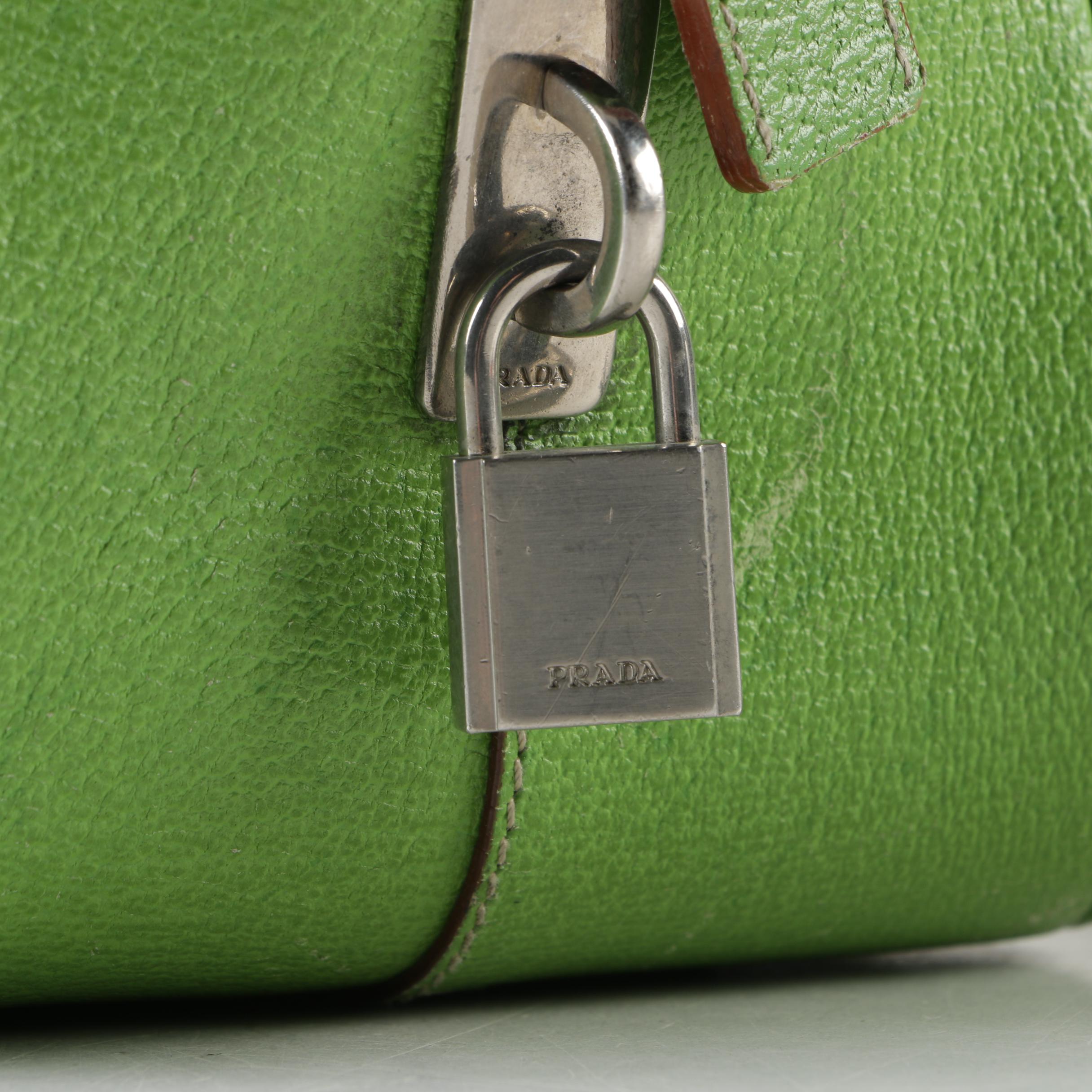 Prada Canvas and Leather Bowler Bag