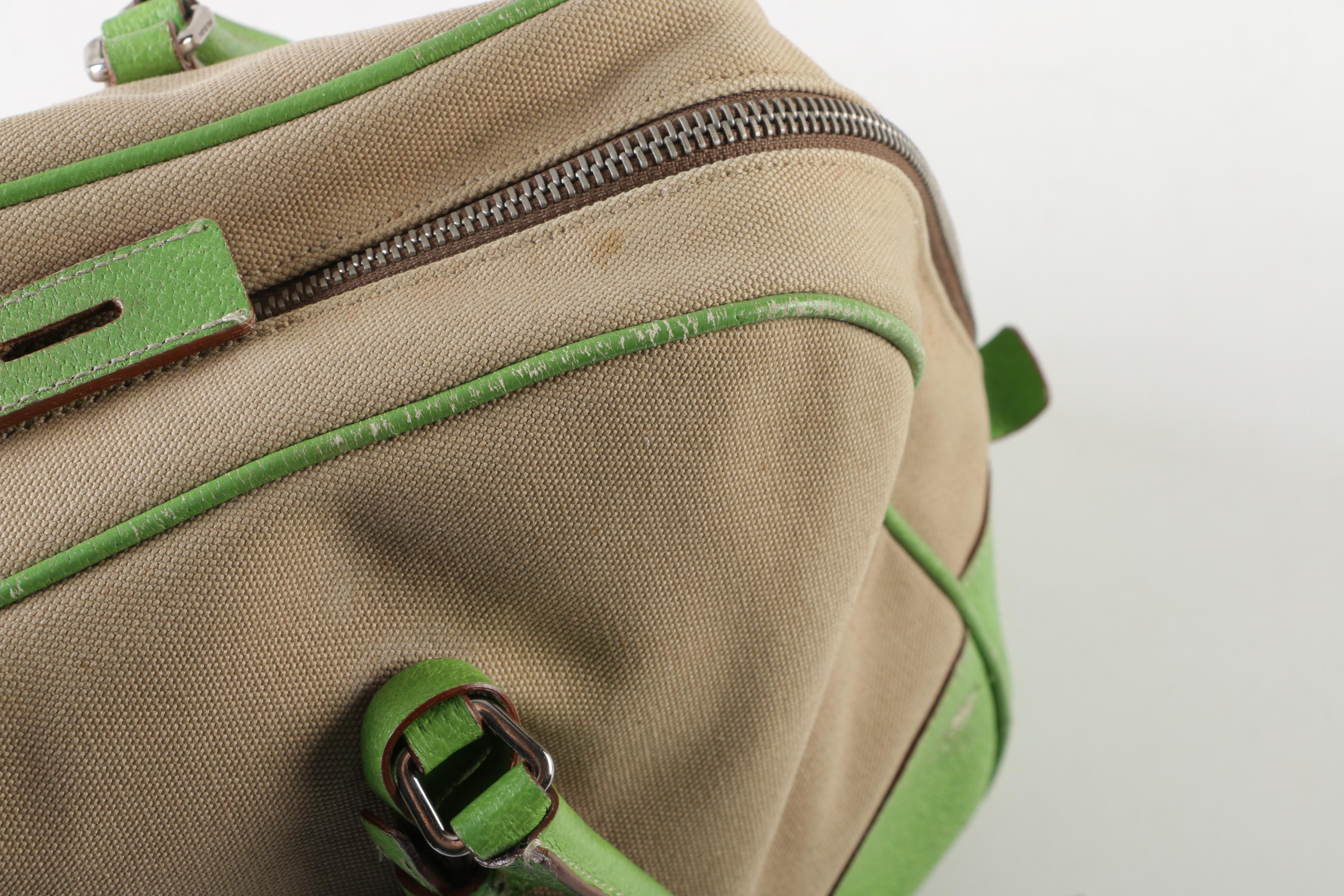 Prada Canvas and Leather Bowler Bag