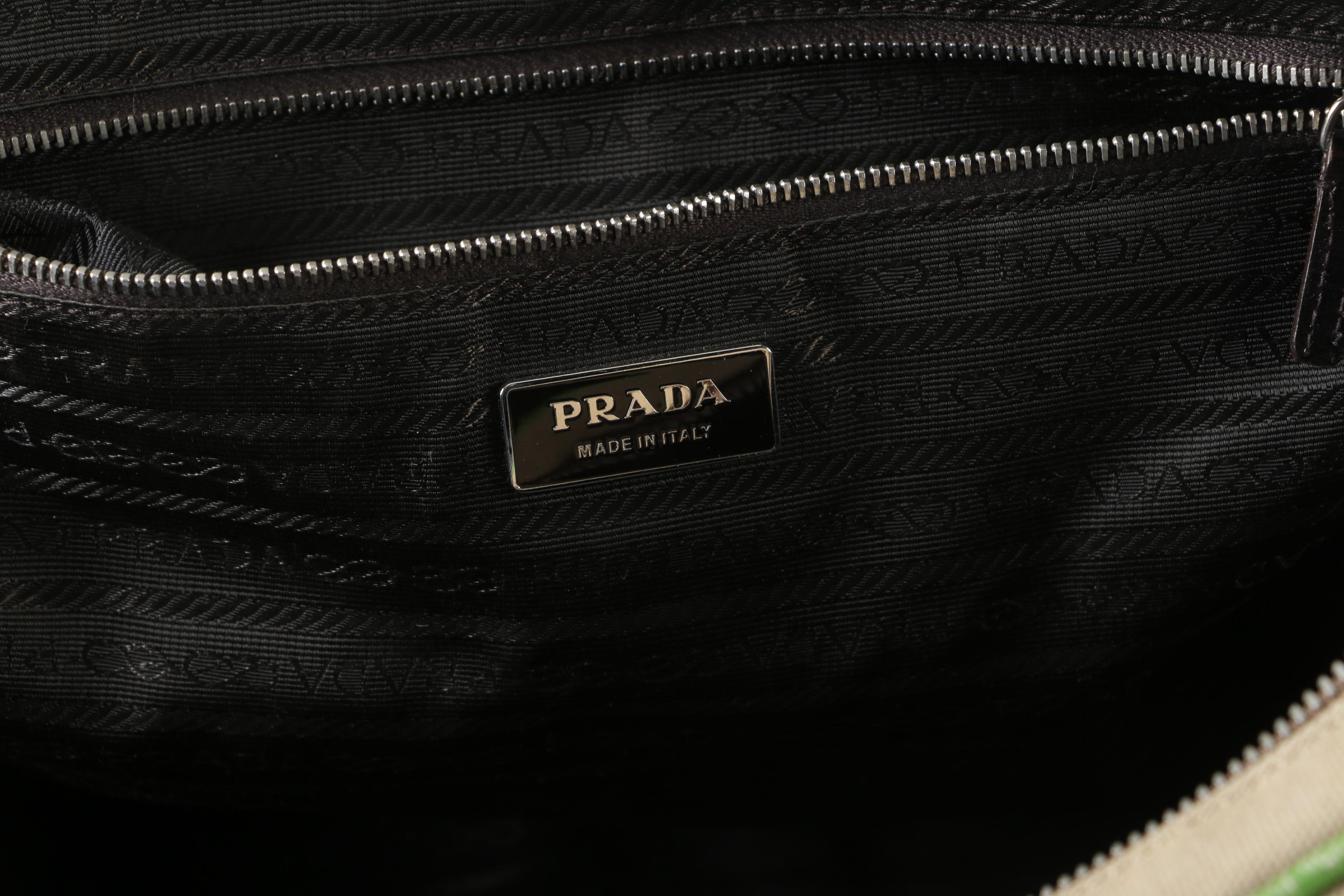 Prada Canvas and Leather Bowler Bag