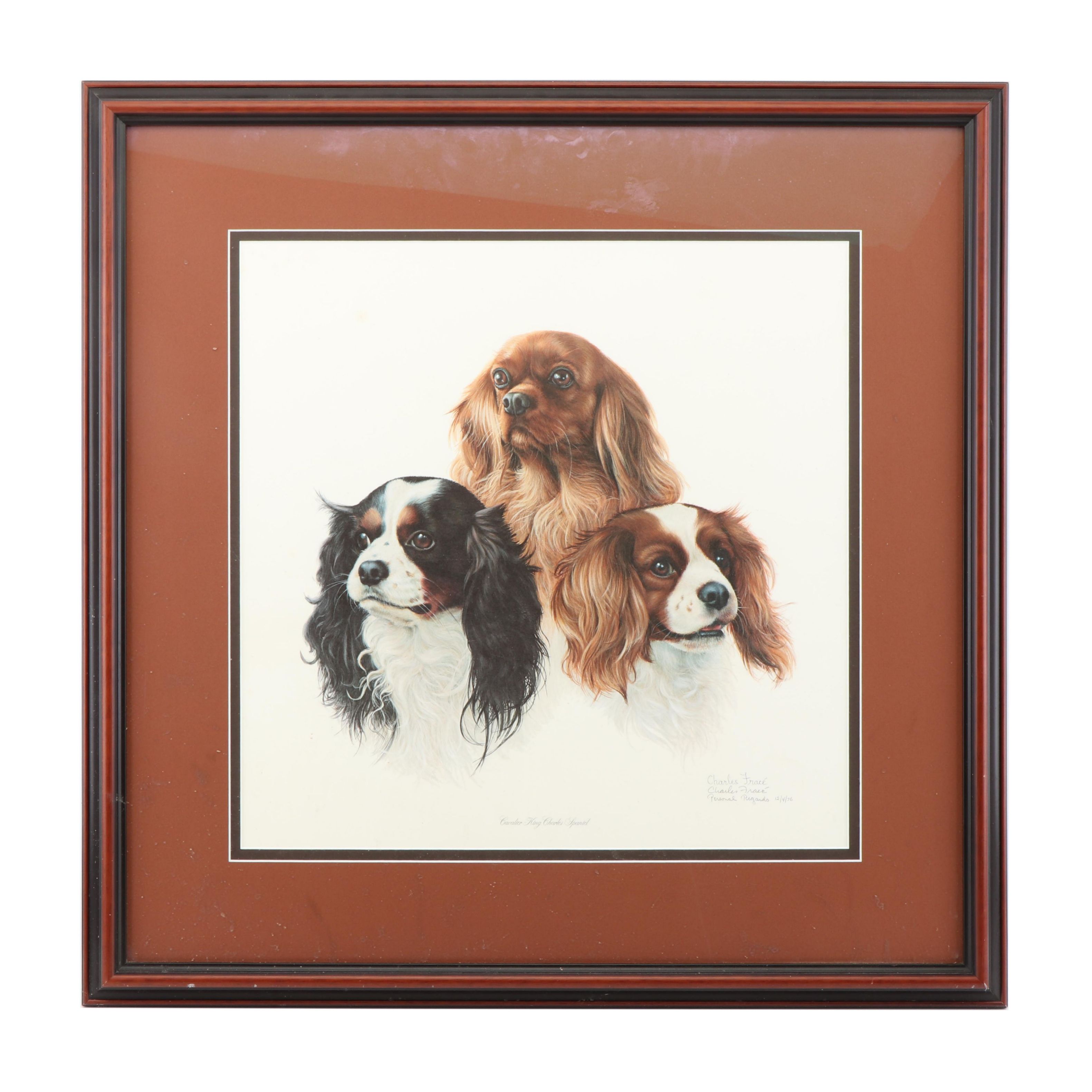 Charles Frace Offset Lithograph "Cavalier King Charles Spaniel"